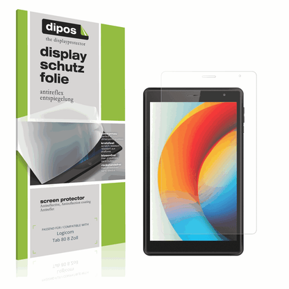 Matte Displayschutzfolie von dipos passend für Logicom Tab 80 8 Zoll, präziser Zuschnitt und blasenfrei montiert