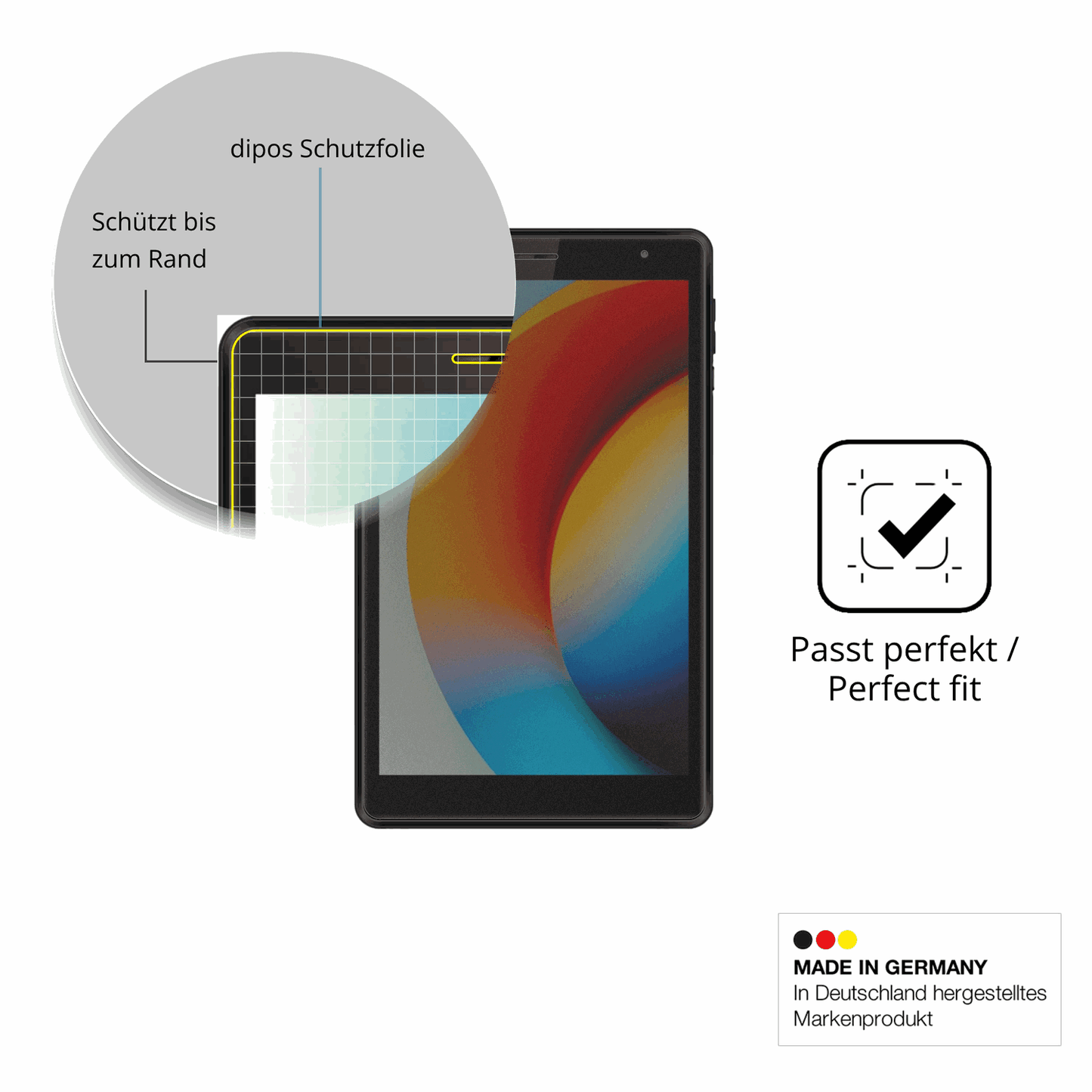 Schutz gegen Kratzer auf dem Logicom Tab 80 8 Zoll Glas durch Schlüssel oder Ähnliches