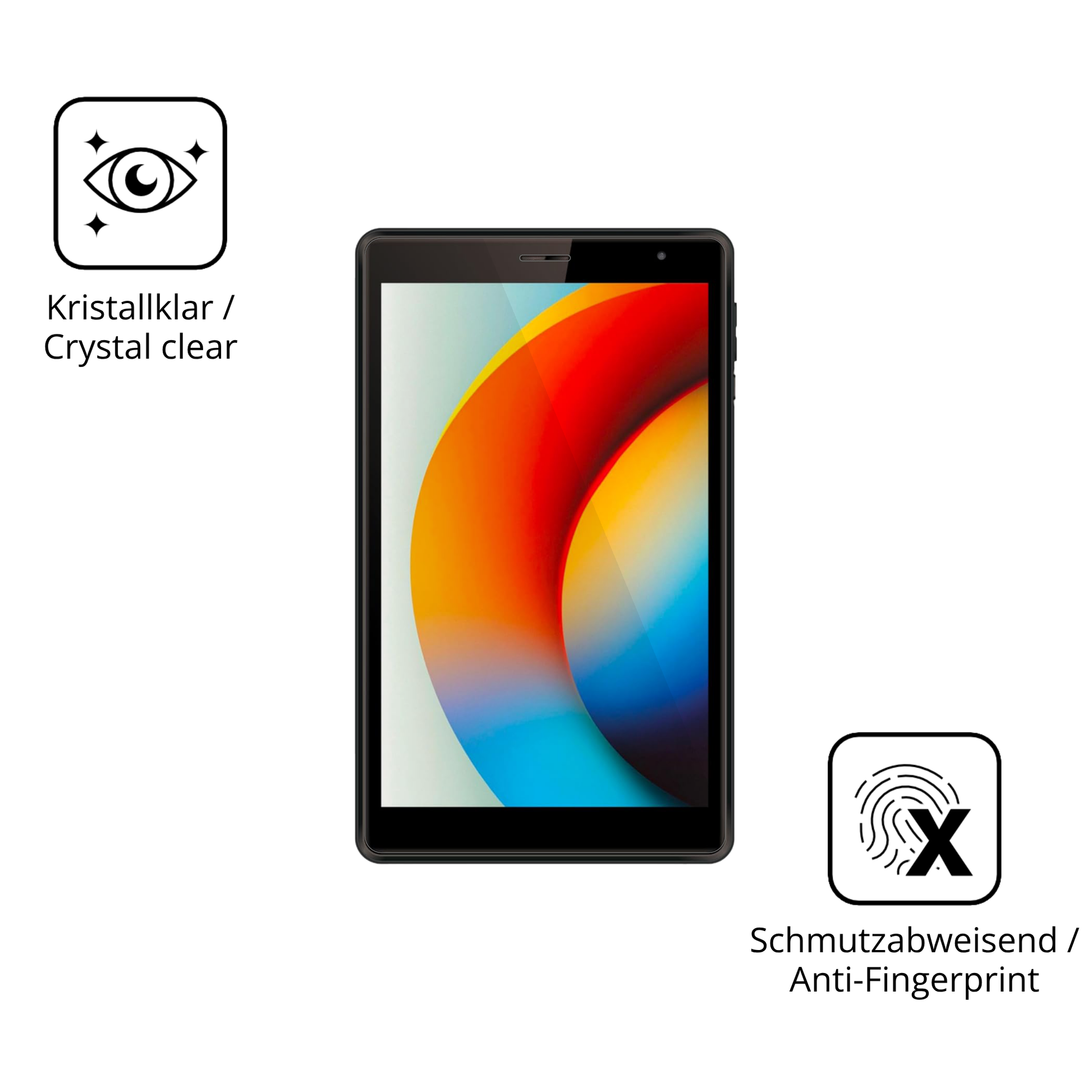 Flexible TPU-Folie passend zugeschnitten für Logicom Tab 80 8 Zoll, vollständige Abdeckung