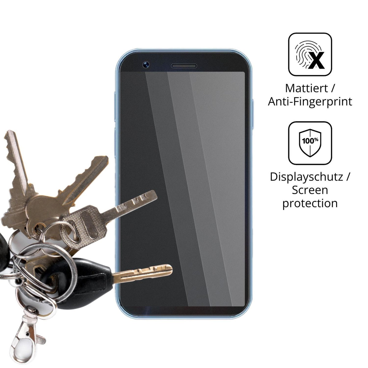 dipos Displayschutz für Longben 4G Mini, mattierte Oberfläche, Blickschutzfilter und perfekter Passform