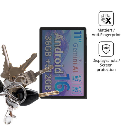 dipos Displayschutz für LORDWIT L20, mattierte Oberfläche, Blickschutzfilter und perfekter Passform