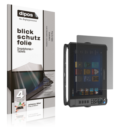 Blickschutzfolie von dipos passend für lowrancehds-12 pro, präziser Zuschnitt und blasenfrei montiert