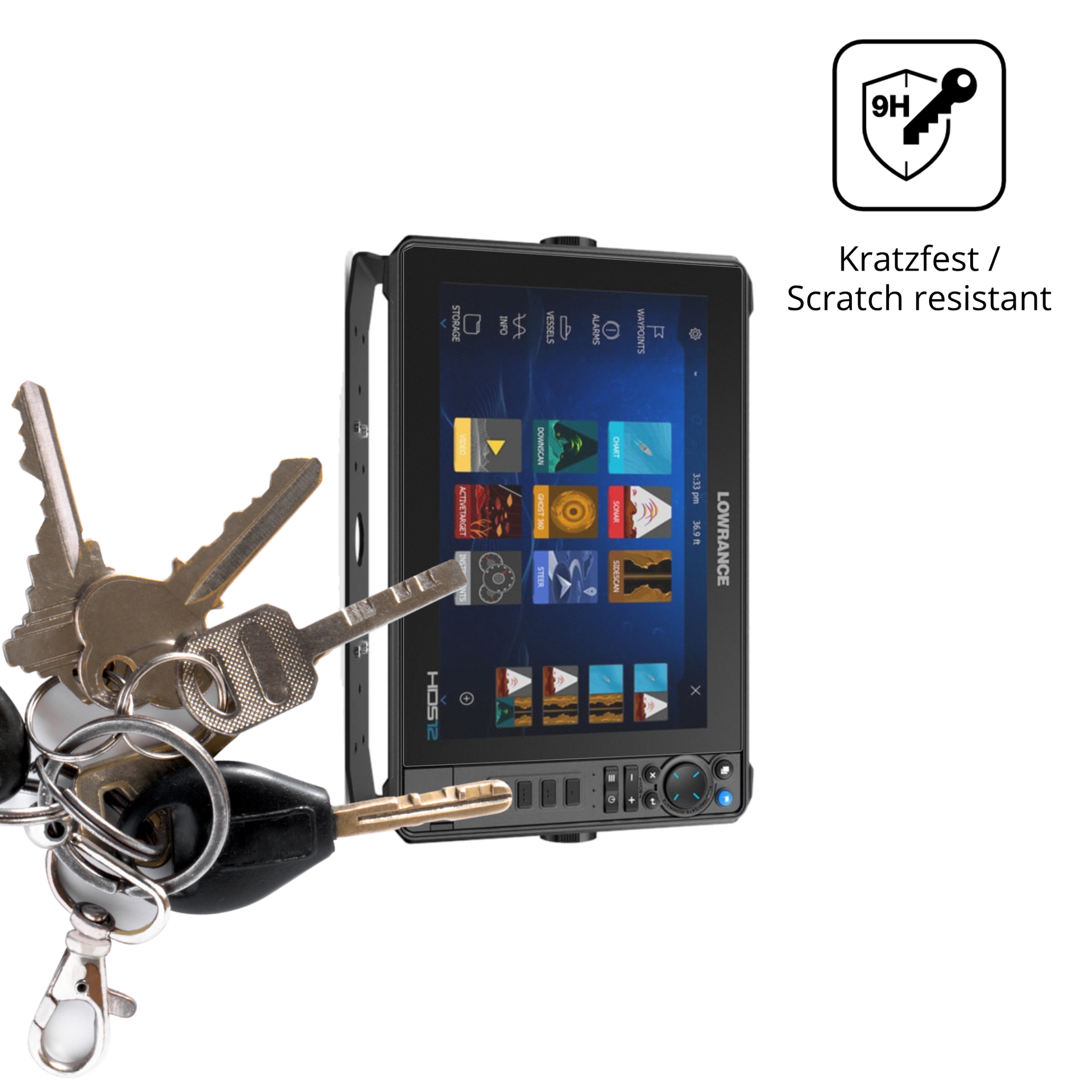 dipos Displayschutz für lowrancehds-12 pro, mattierte Oberfläche, robuste Festigkeit und perfekte Passform