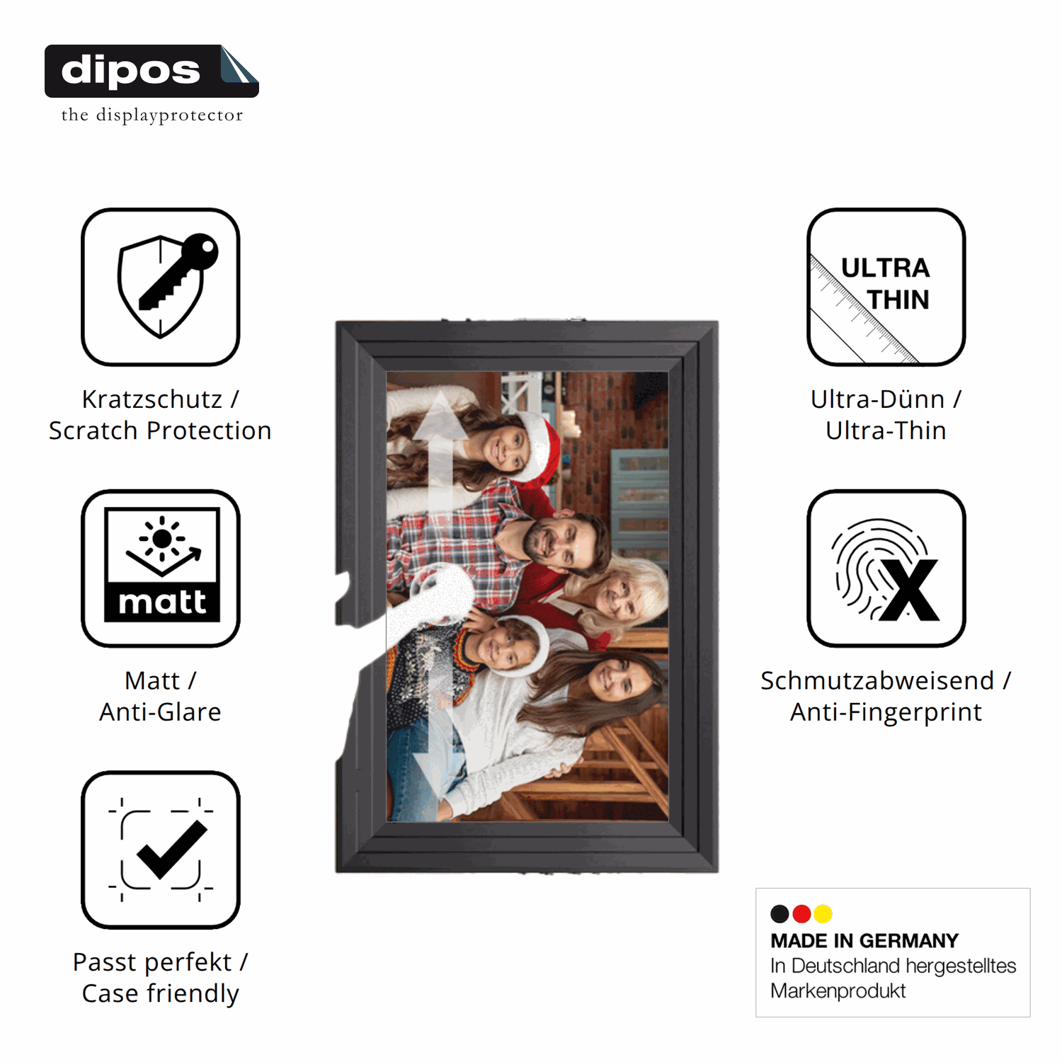 Displayschutz hergestellt in Deutschland, höchste Qualität made in Germany