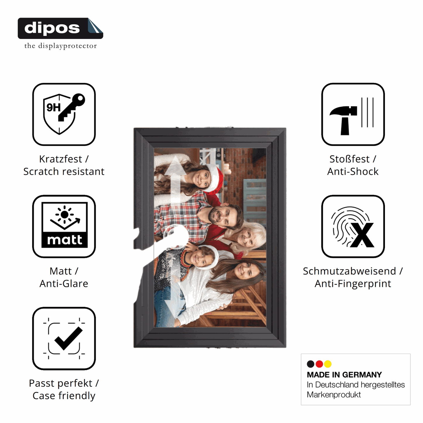 Displayschutz hergestellt in Deutschland, höchste Qualität made in Germany