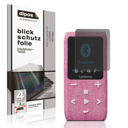 Blickschutzfolie von dipos passend für LUCKDANO MP3-Player, präziser Zuschnitt und blasenfrei montiert