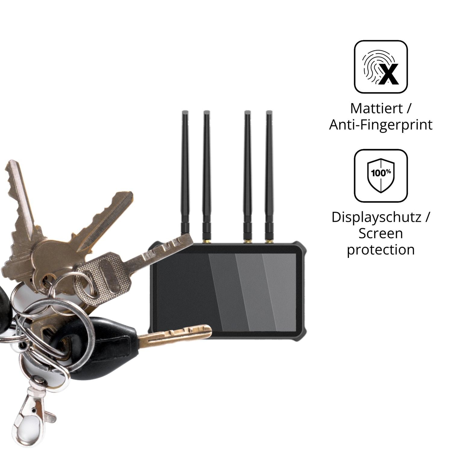 dipos Displayschutz für Magewell Director Plus, mattierte Oberfläche, Blickschutzfilter und perfekter Passform
