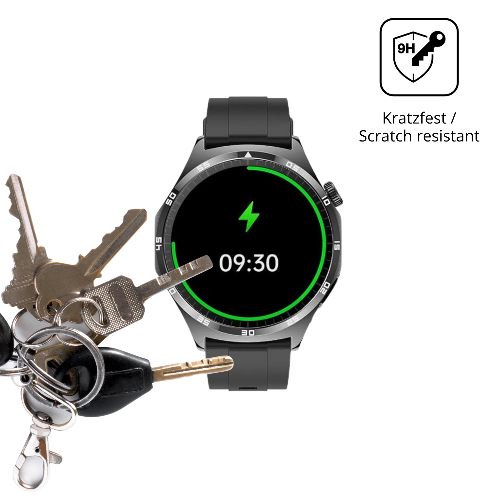 dipos Displayschutz für marsyu1.43 zoll smartwatch, transparente Oberfläche, perfekte Passform auch für die Rundungen