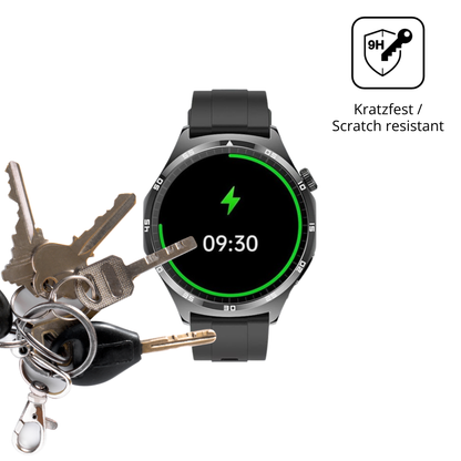 dipos Displayschutz für marsyu1.43 zoll smartwatch, transparente Oberfläche, perfekte Passform auch für die Rundungen