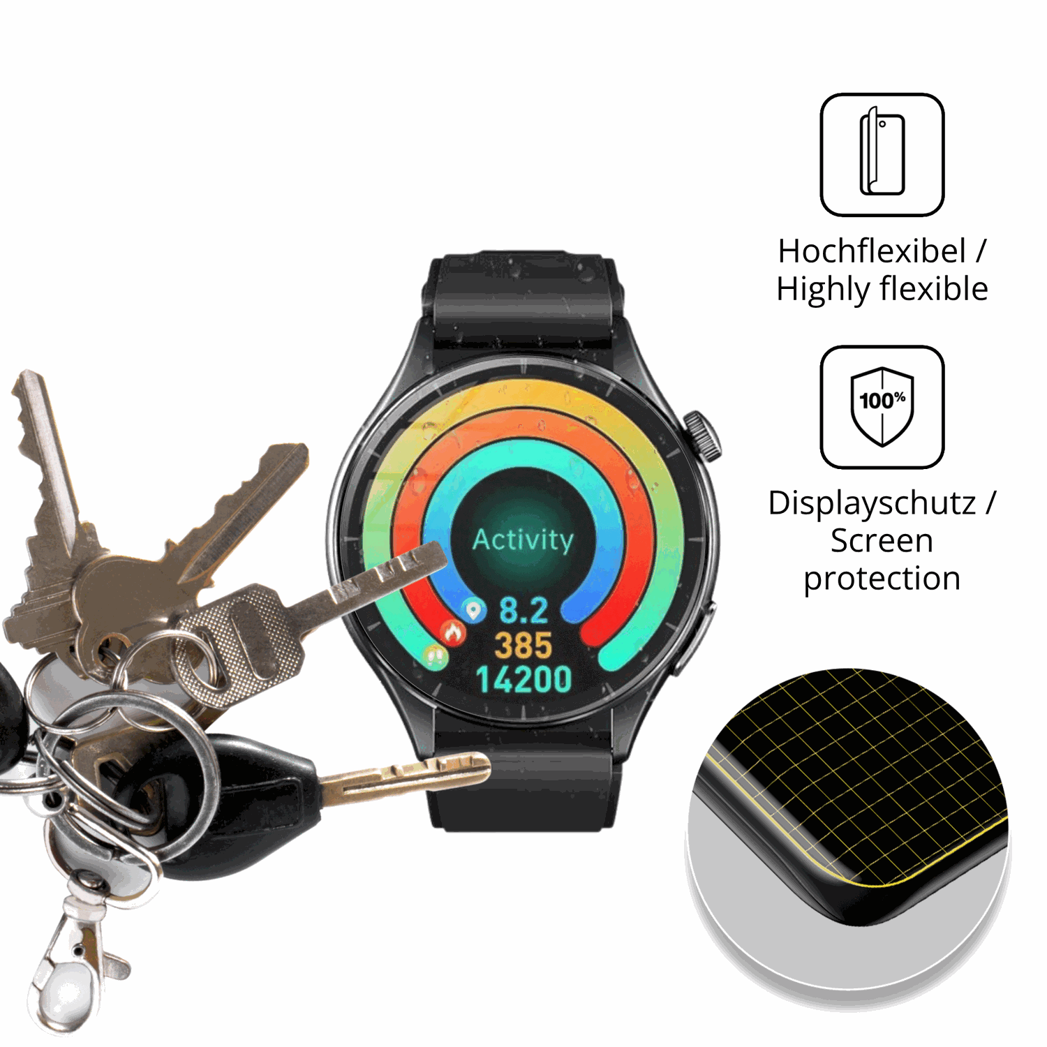 dipos Displayschutz für Marsyu ET458 2026, transparente Oberfläche, perfekte Passform auch für die Rundungen