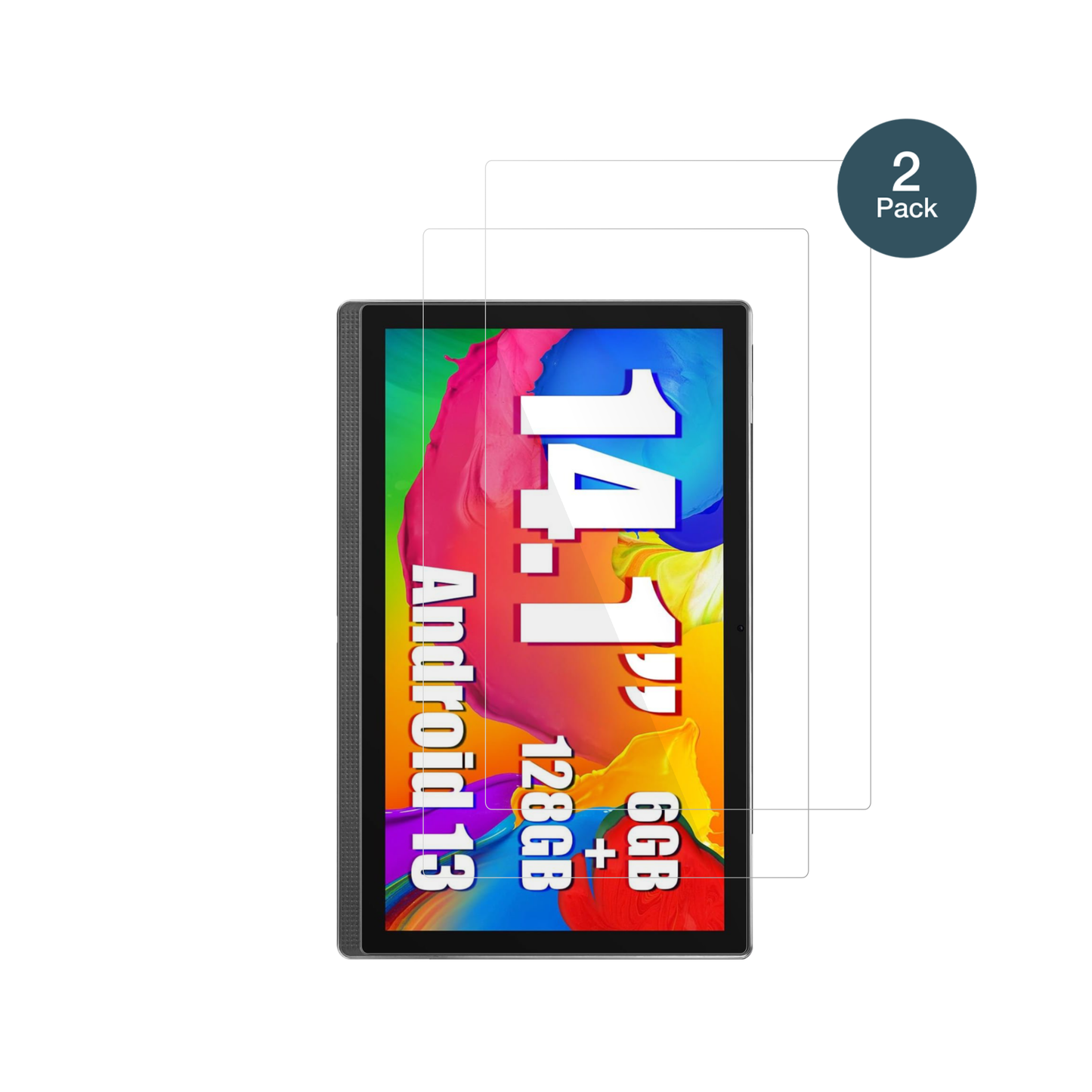 Masewo14 Zoll Tablet mit aufgebrachter dipos Flex Schutzfolie, glasklare Darstellung ohne Einschränkungen