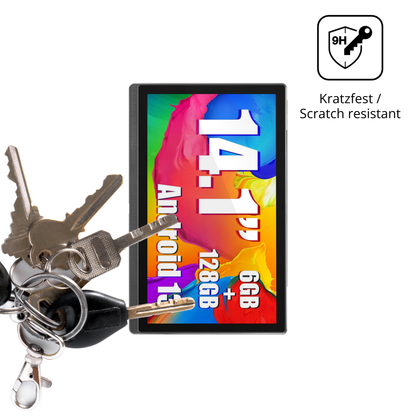 dipos Displayschutz für Masewo 14 Zoll Tablet, transparente Oberfläche, perfekte Passform auch für die Rundungen