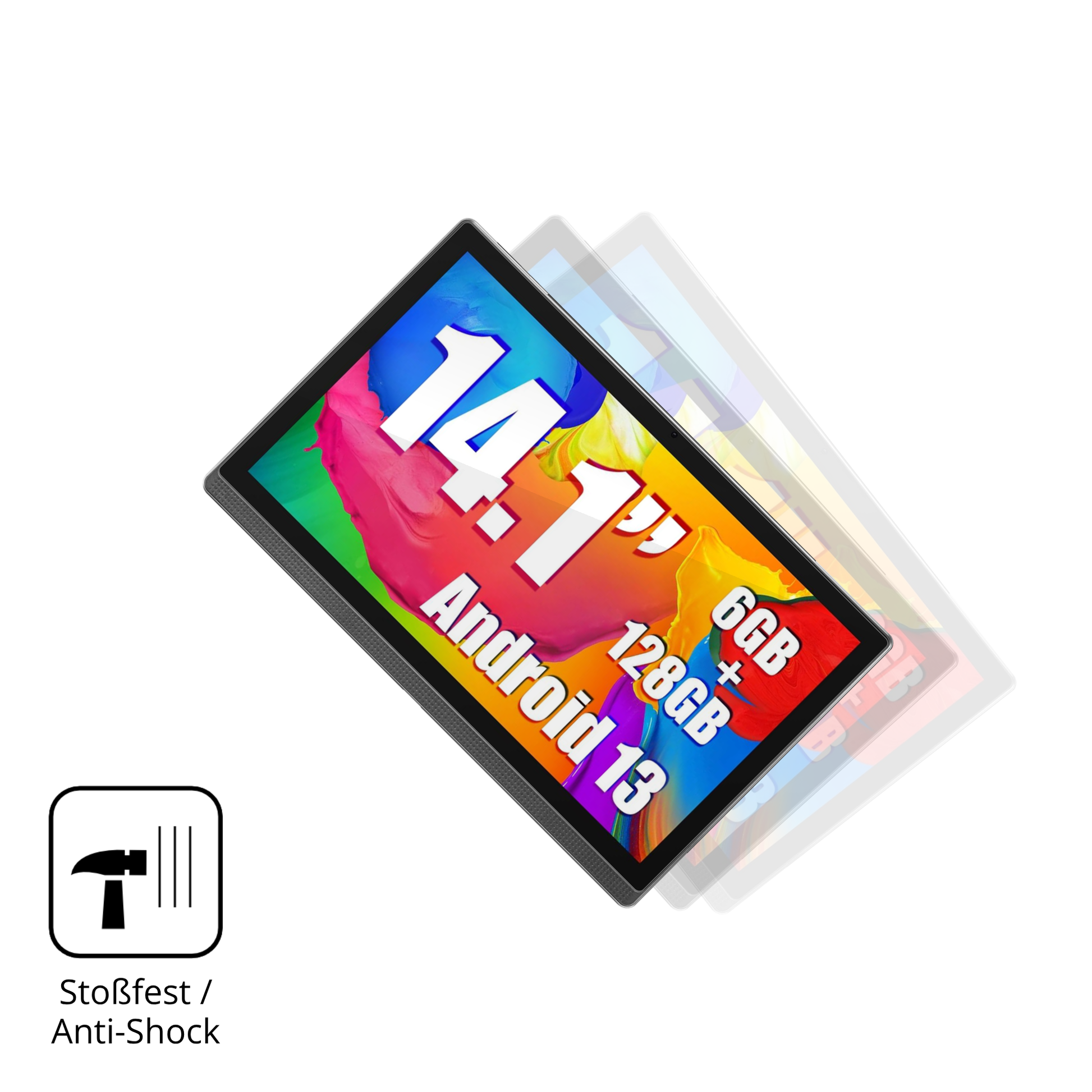 Schutz gegen Kratzer auf dem Masewo 14 Zoll Tablet Glas durch Schlüssel, Stöße gegen die Tischkante oder Stürze