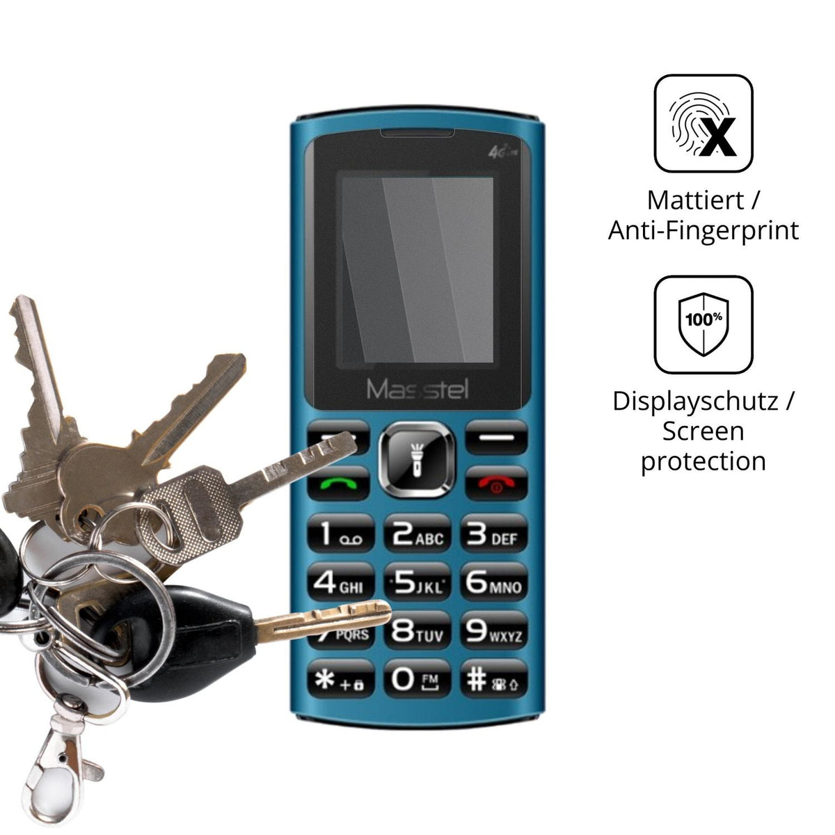 dipos Displayschutz für Masstel Izi 22, mattierte Oberfläche, Blickschutzfilter und perfekter Passform
