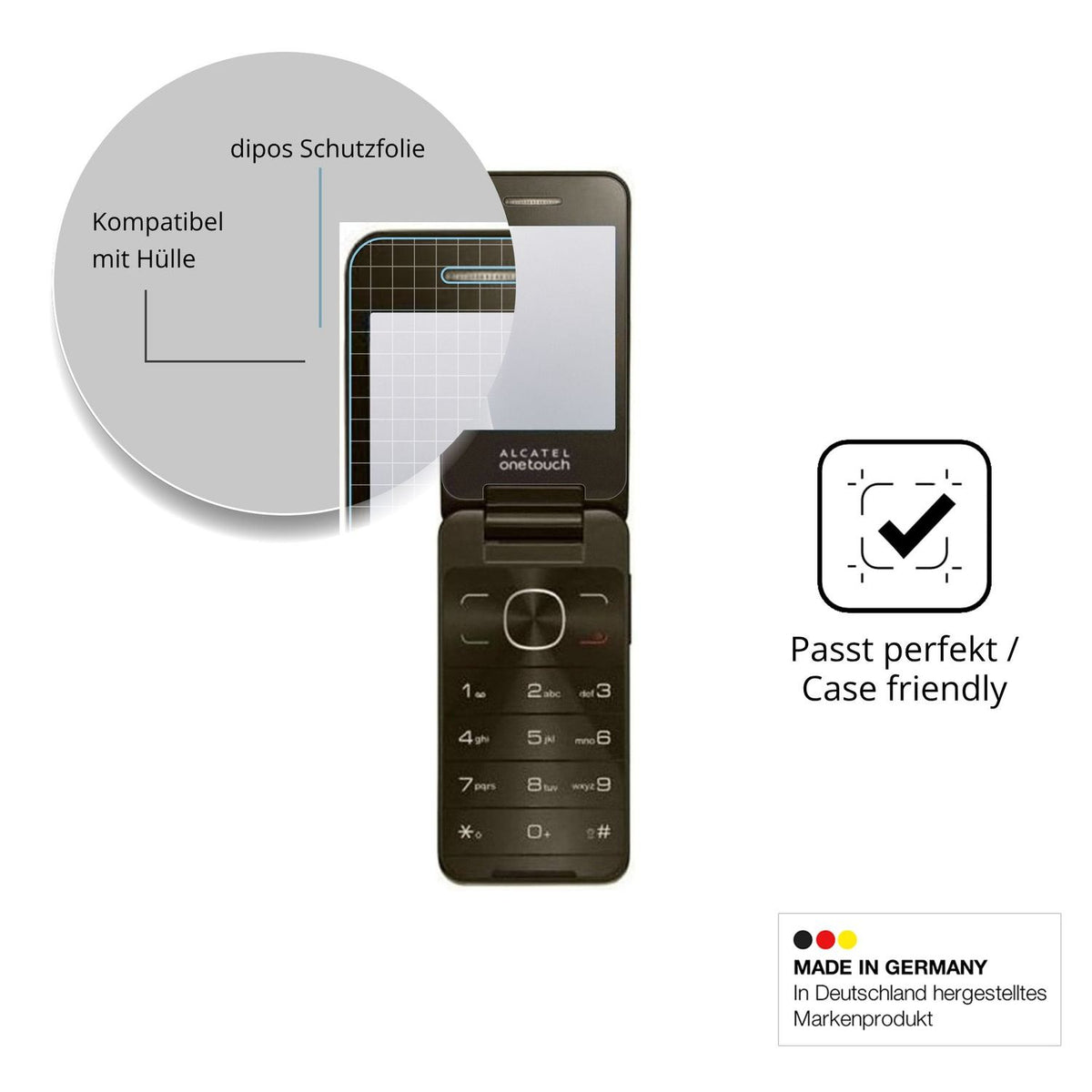 Schutzfolie mit optimaler Passform, zur Verwendung mit Hüllen geeignet