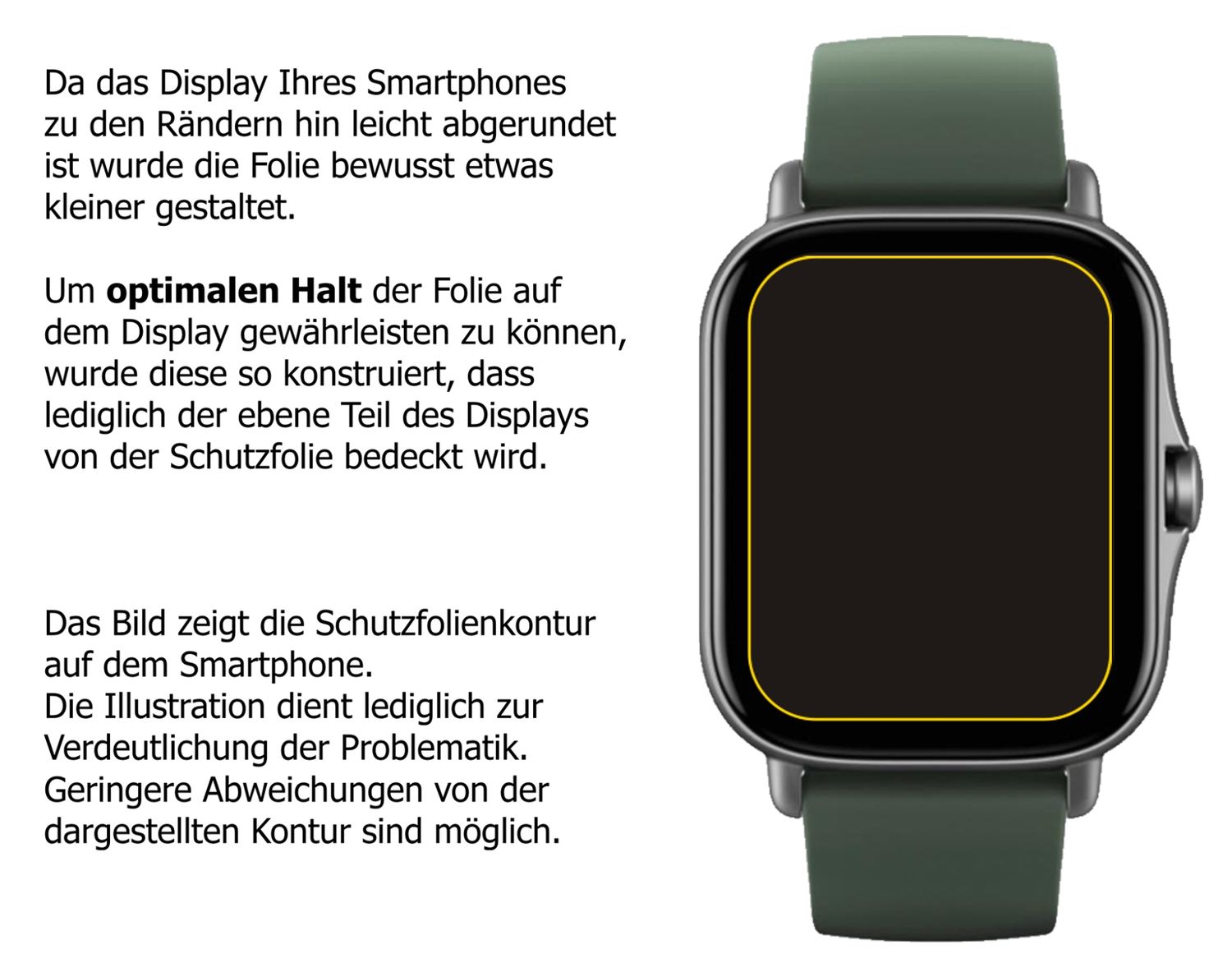 Schutzfolie mit optimaler Passform, zur Verwendung mit Hüllen geeignet