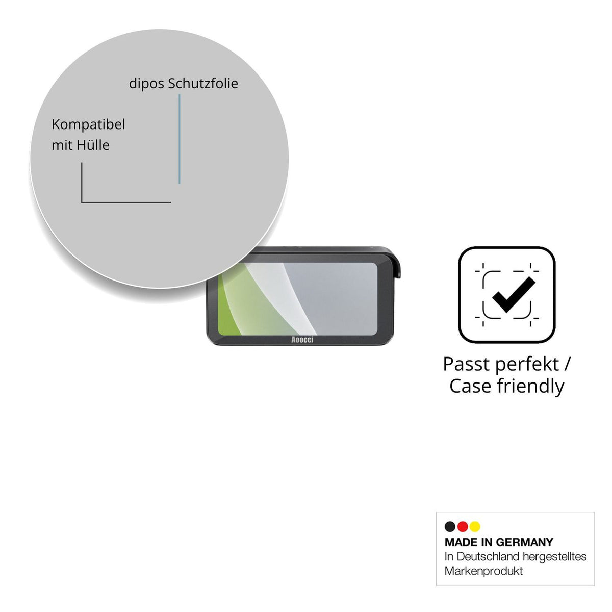 Schutzfolie mit optimaler Passform, zur Verwendung mit Hüllen geeignet