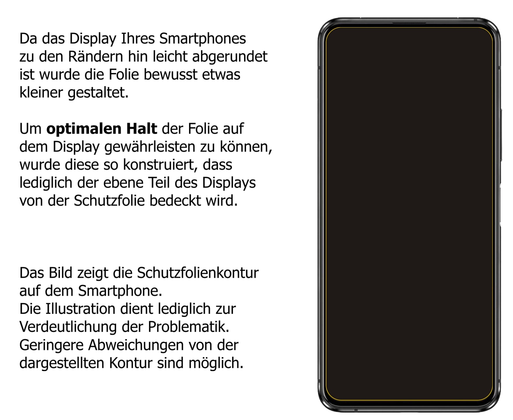 Schutzfolie mit optimaler Passform, zur Verwendung mit Hüllen geeignet