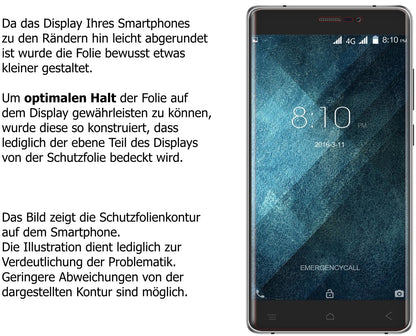 Schutzfolie mit optimaler Passform, zur Verwendung mit Hüllen geeignet