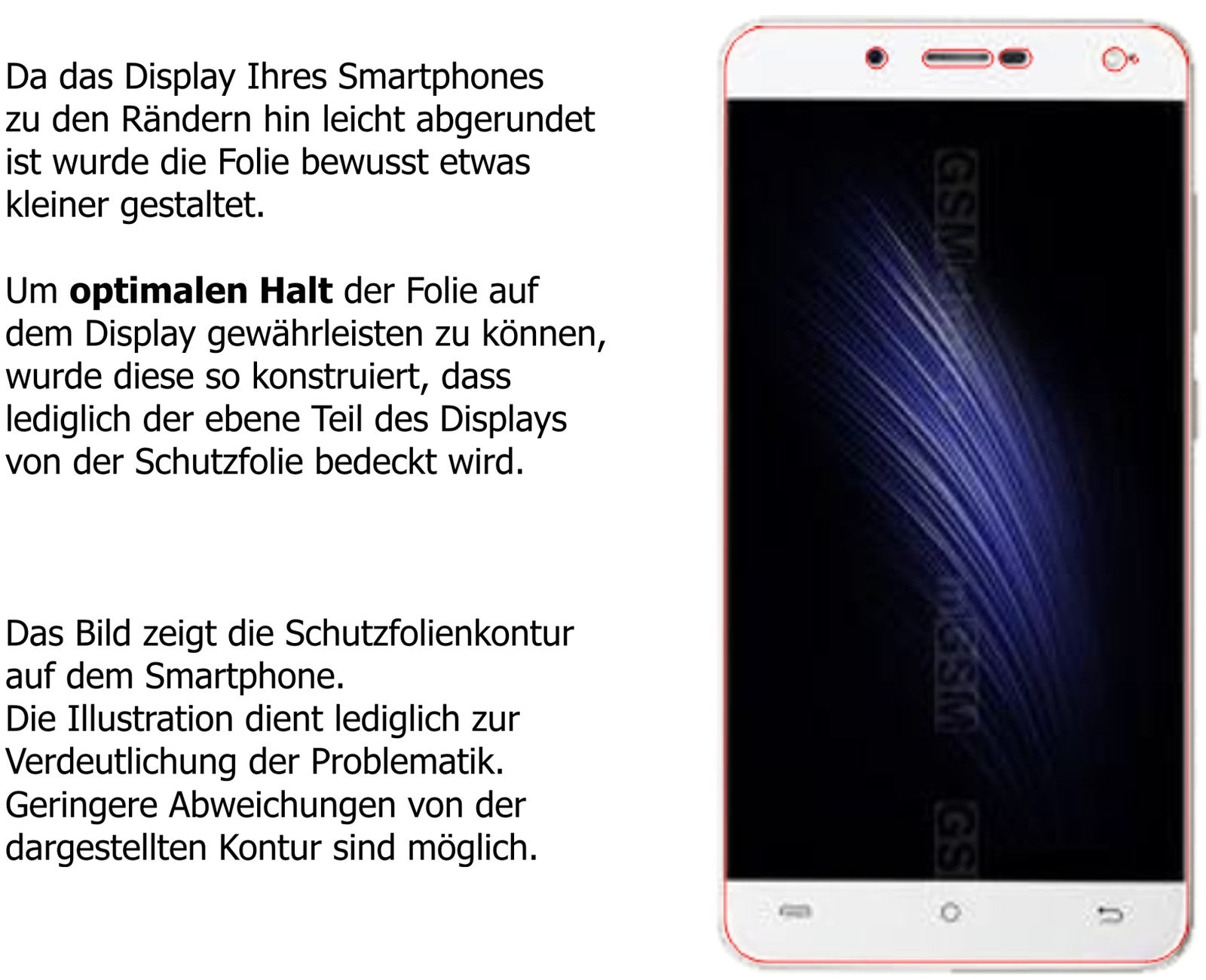 Schutzfolie mit optimaler Passform, zur Verwendung mit Hüllen geeignet