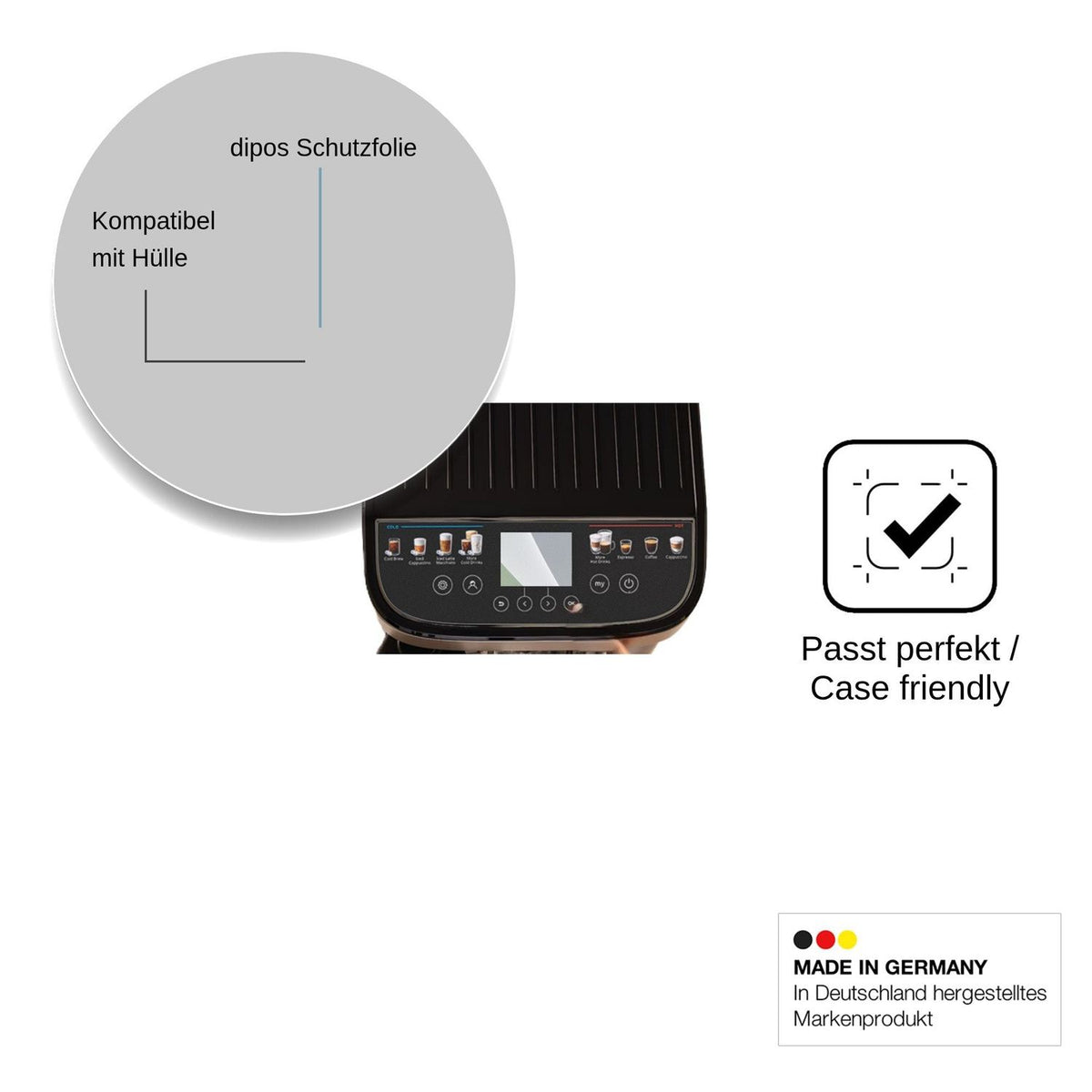 2x Screen Protector for DeLonghi Magnifica Duo ECAM330.80 Protection Anti Glare dipos