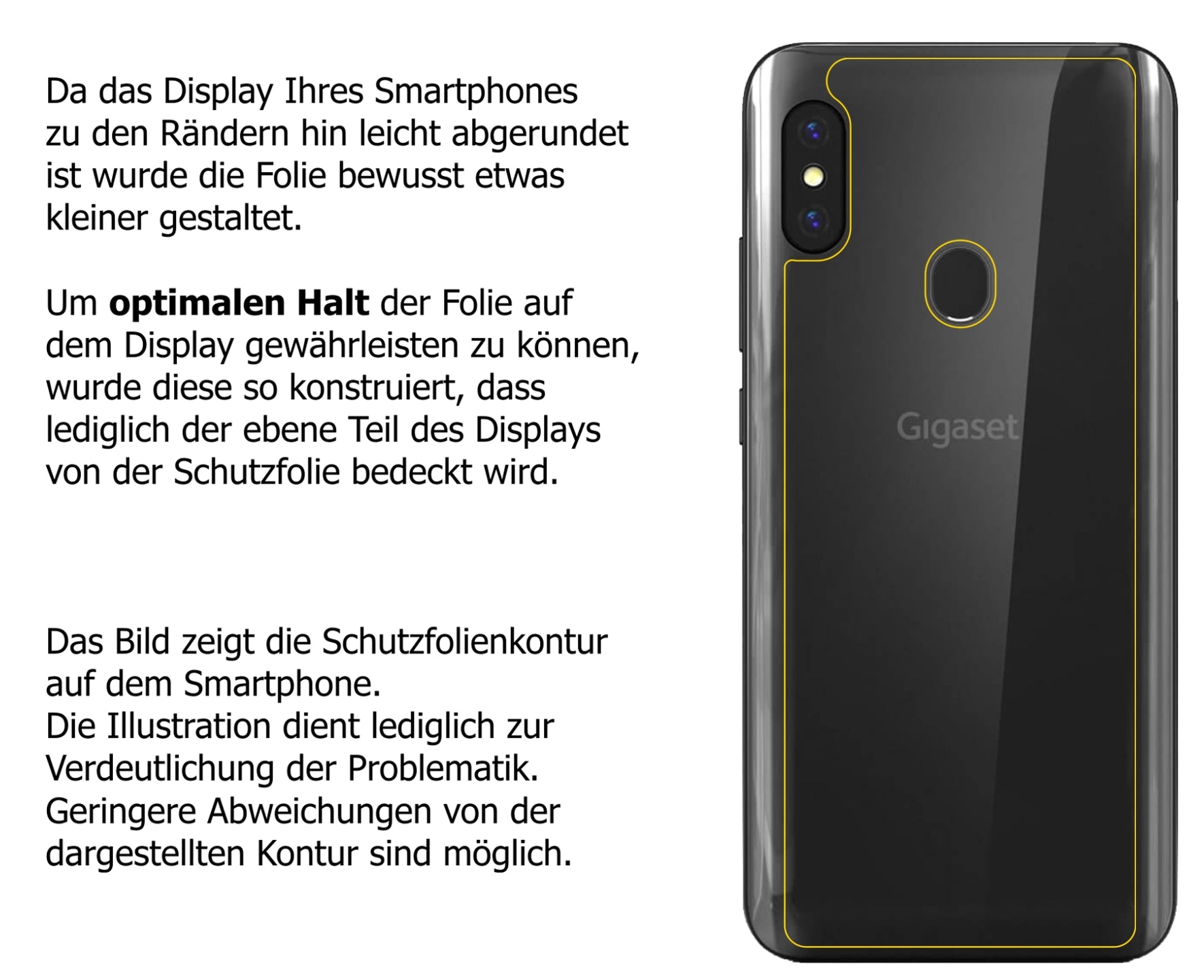 Schutzfolie mit optimaler Passform, zur Verwendung mit Hüllen geeignet
