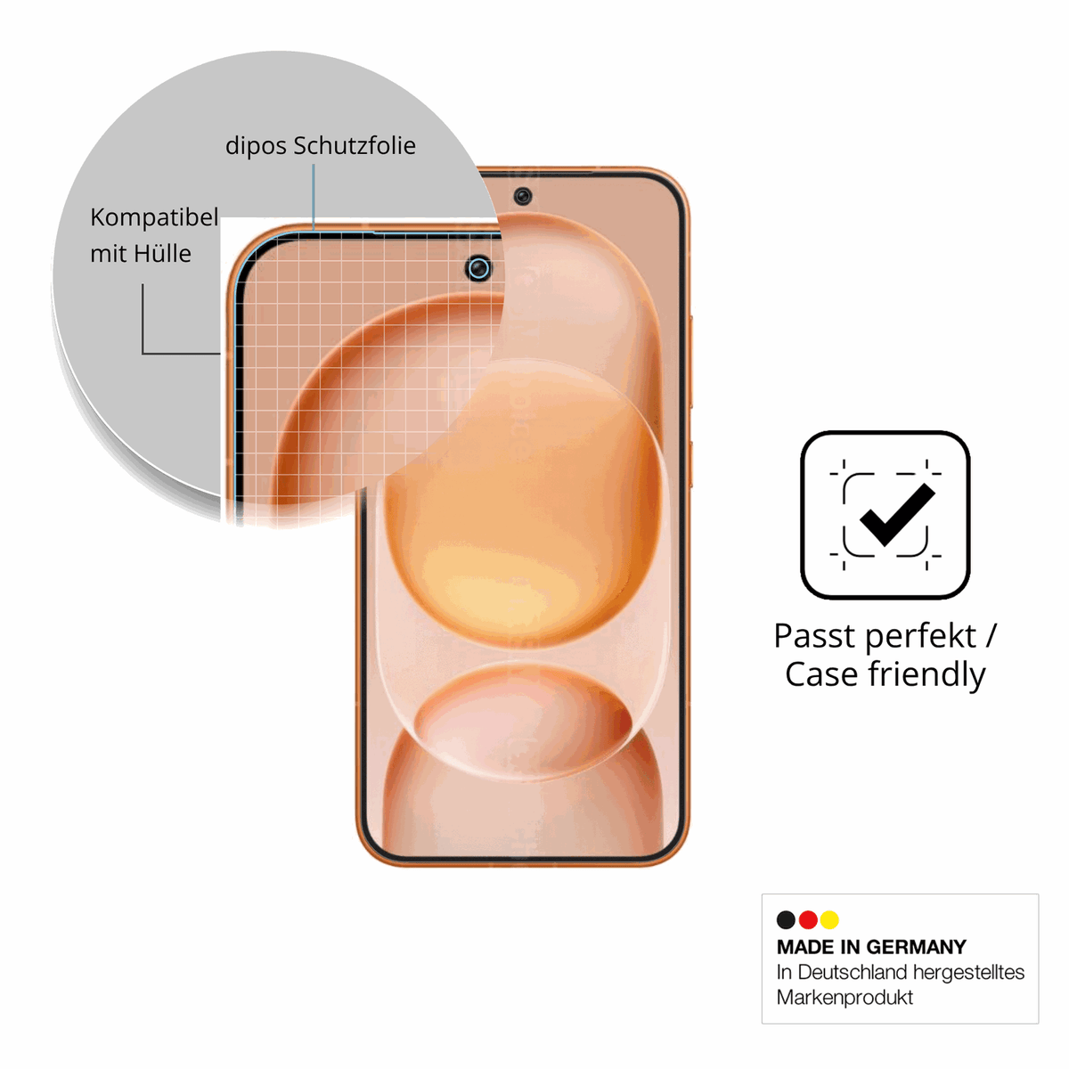 Schutzfolie mit optimaler Passform, zur Verwendung mit H�llen geeignet