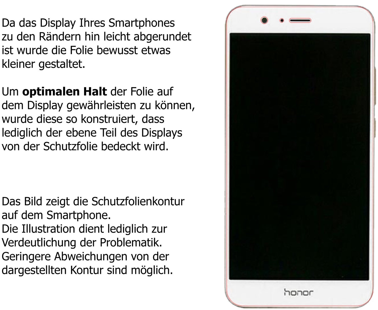 Schutzfolie mit optimaler Passform, zur Verwendung mit Hüllen geeignet