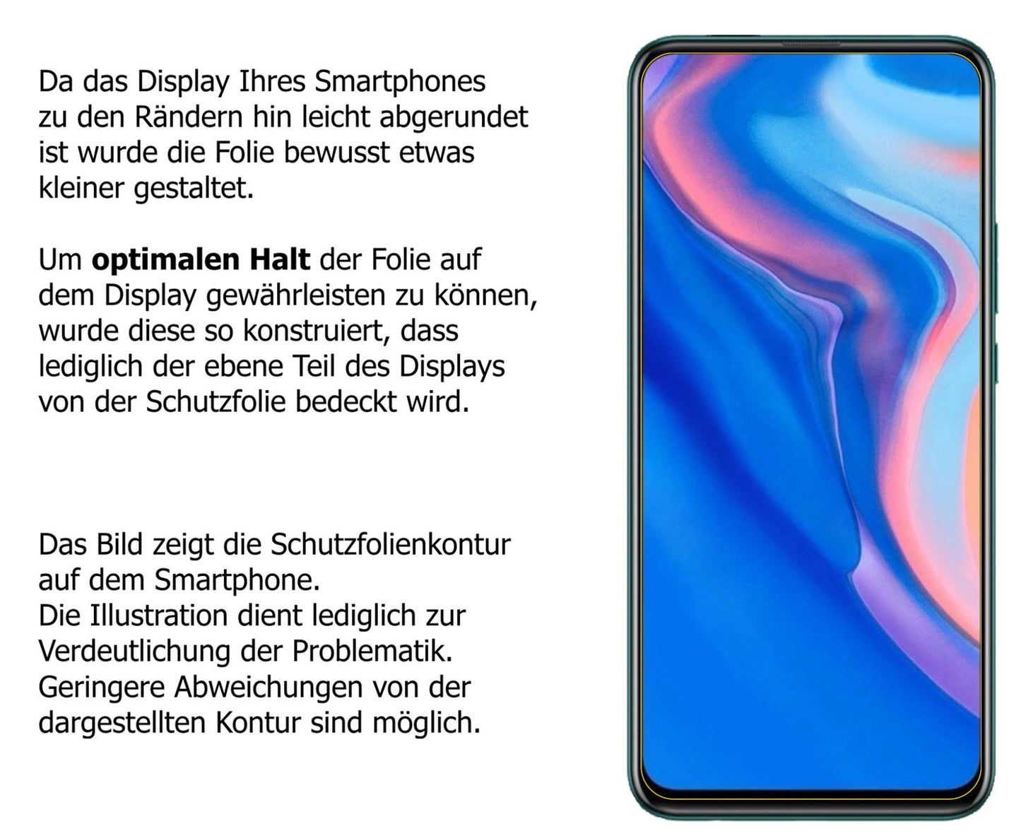 Schutzfolie mit optimaler Passform, zur Verwendung mit Hüllen geeignet
