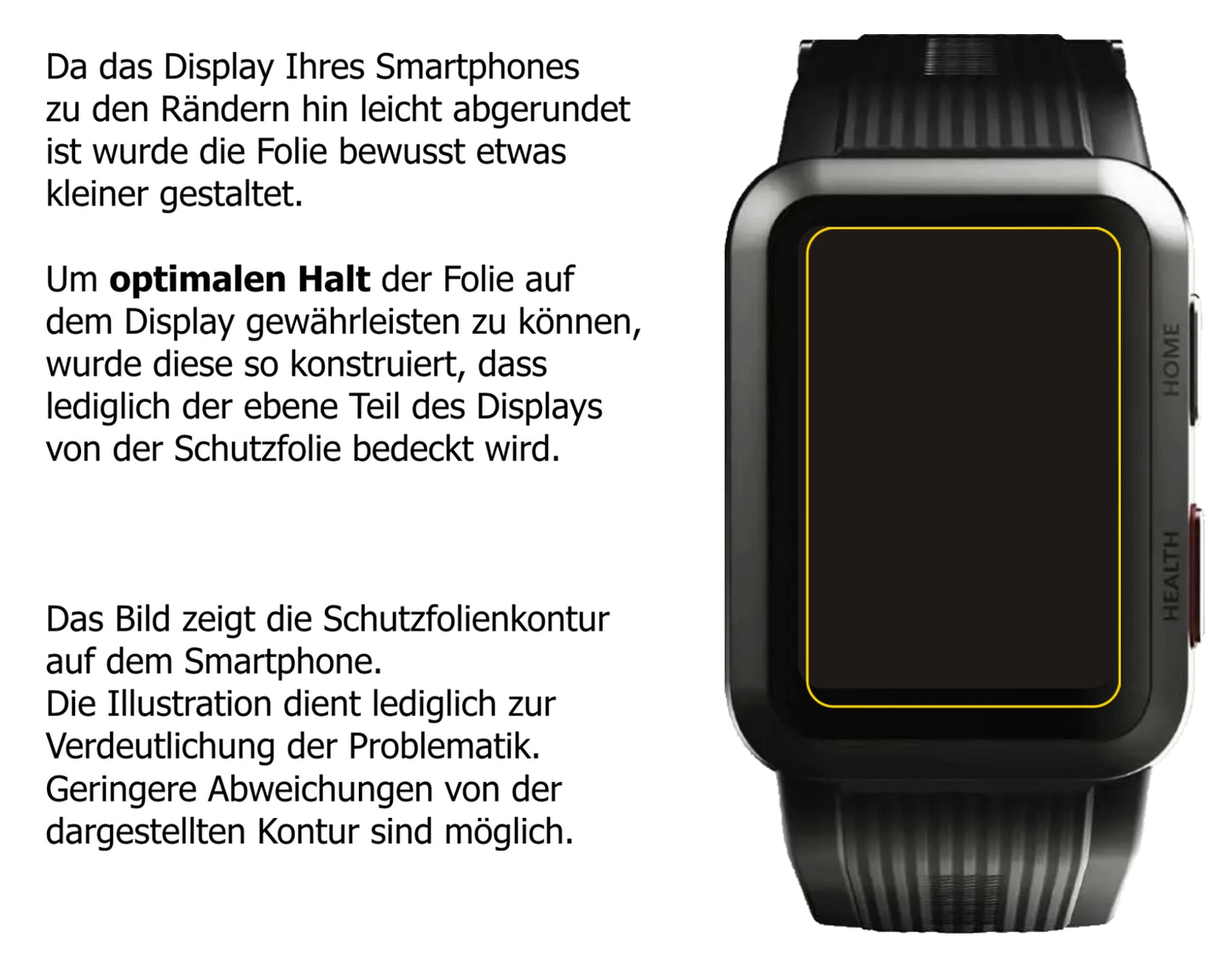 Schutzfolie mit optimaler Passform, zur Verwendung mit Hüllen geeignet