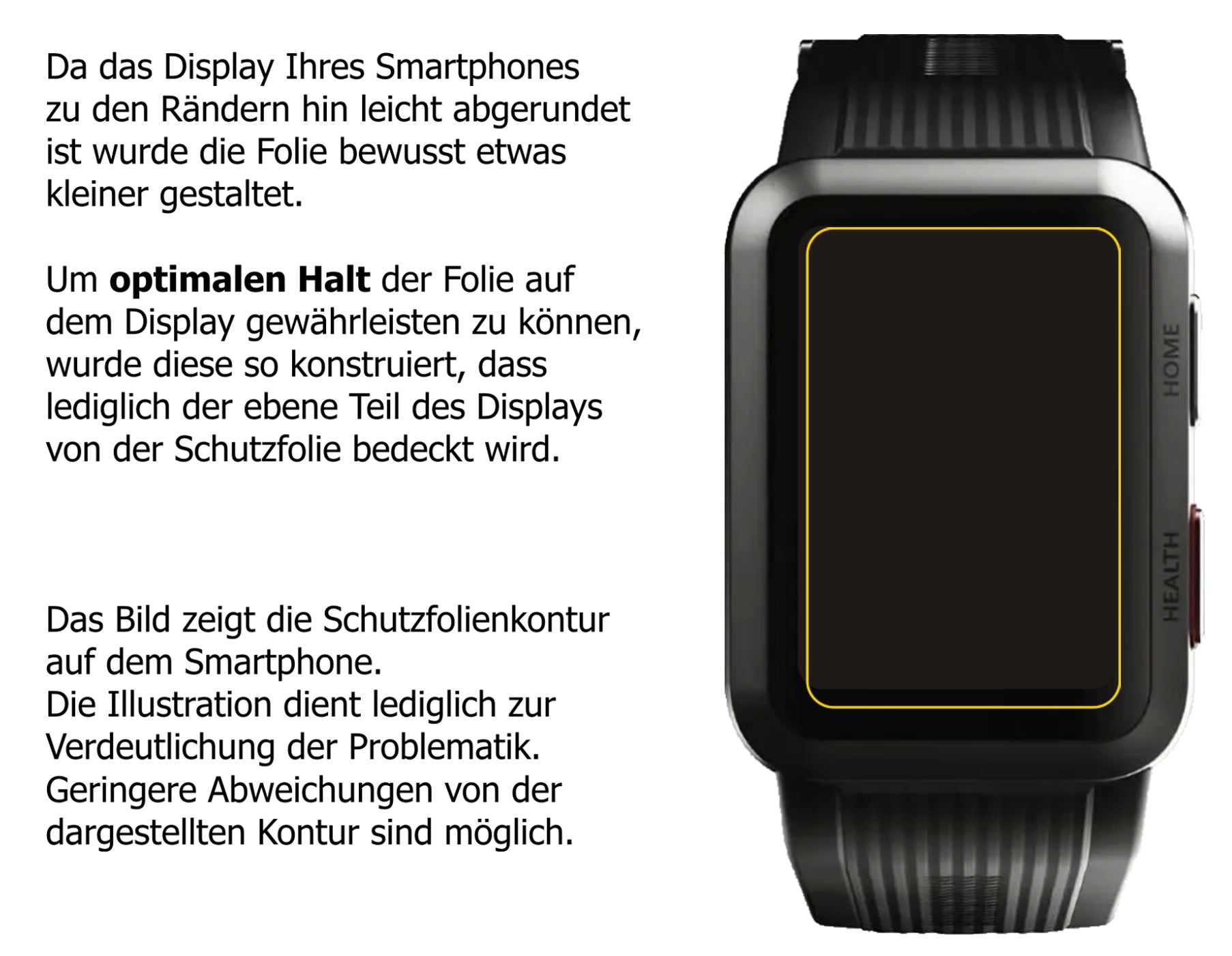 Schutzfolie mit optimaler Passform, zur Verwendung mit Hüllen geeignet