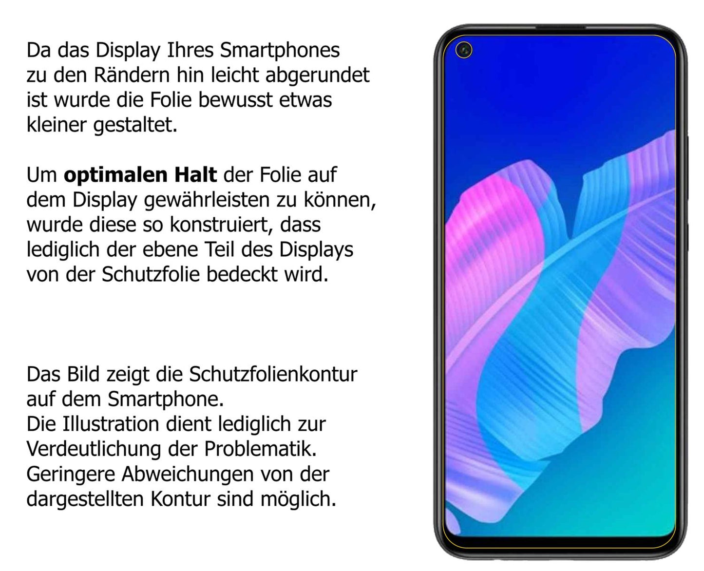 Schutzfolie mit optimaler Passform, zur Verwendung mit Hüllen geeignet