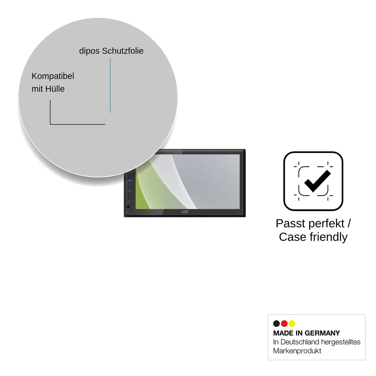 2x Screen Protector for JVC KW-M593BT Protection Anti Glare dipos