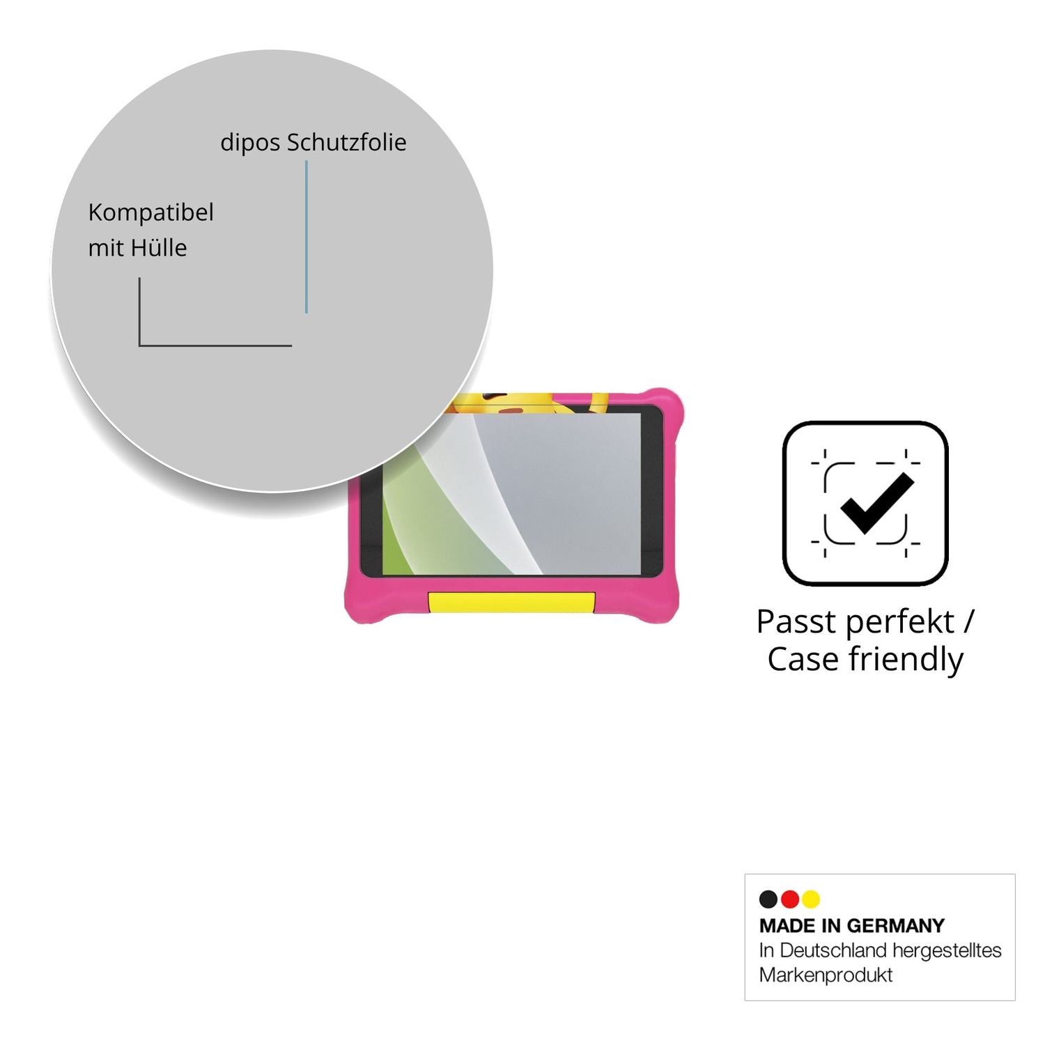 Schutzfolie mit optimaler Passform, zur Verwendung mit Hüllen geeignet
