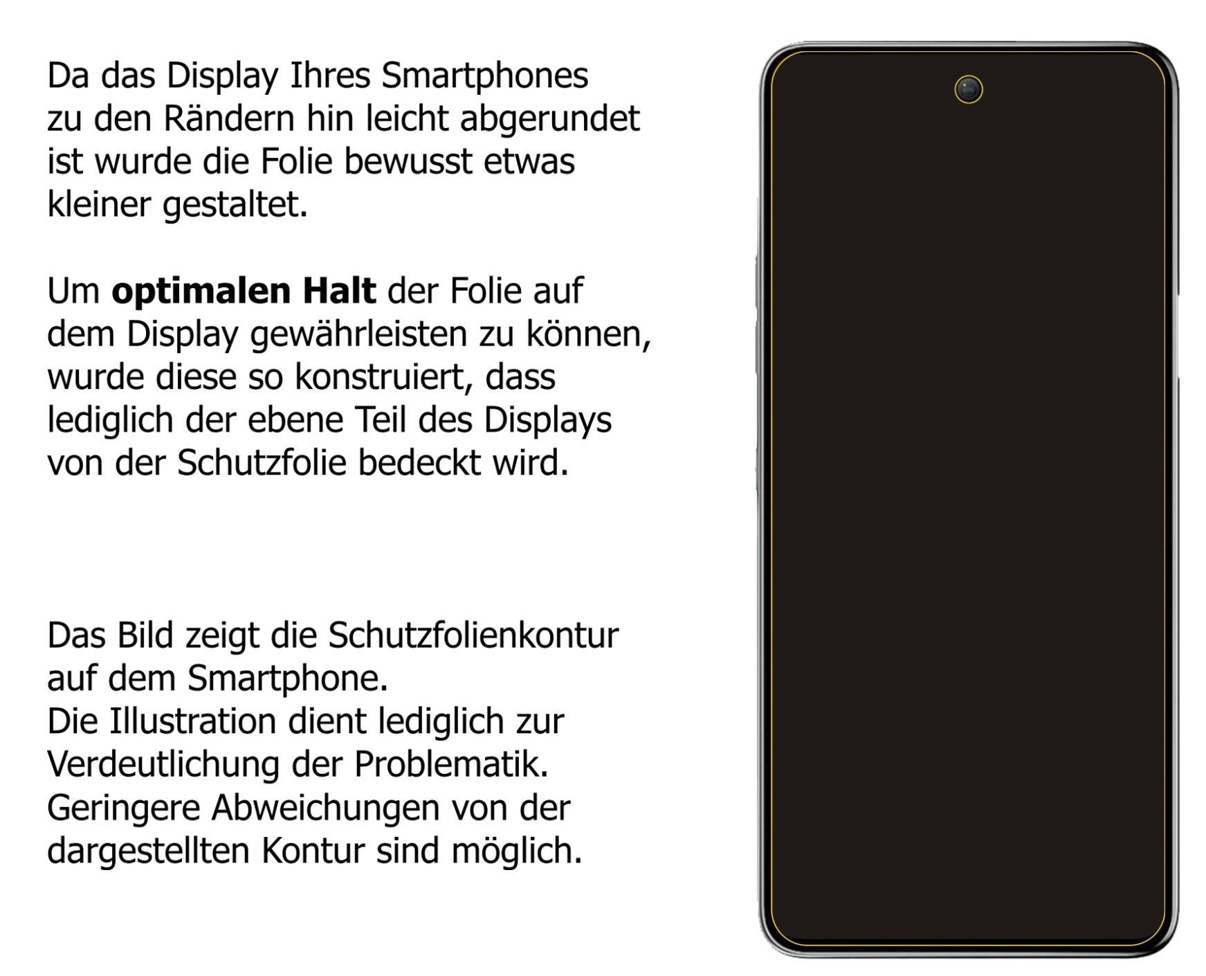 Schutzfolie mit optimaler Passform, zur Verwendung mit Hüllen geeignet