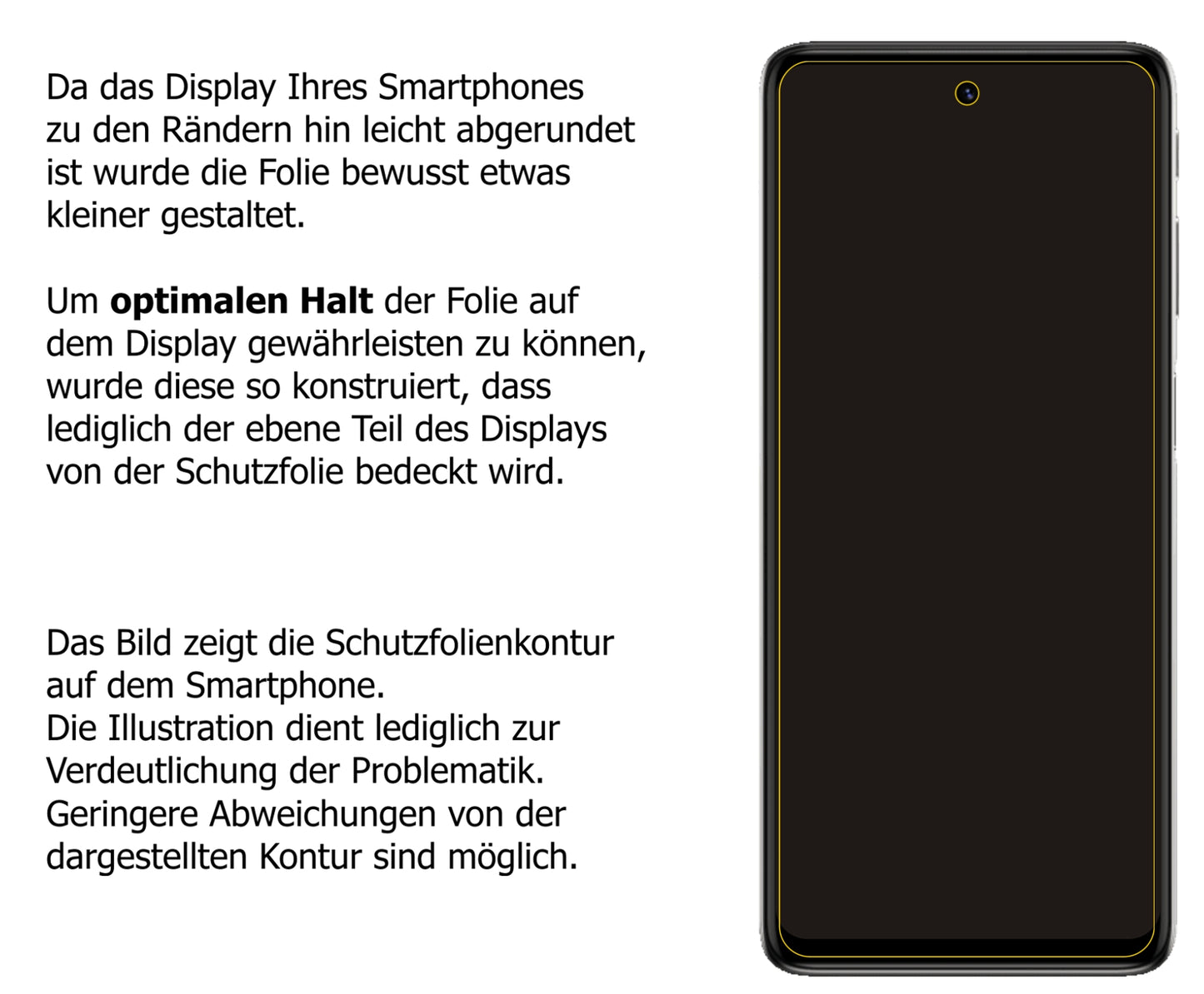 Schutzfolie mit optimaler Passform, zur Verwendung mit Hüllen geeignet
