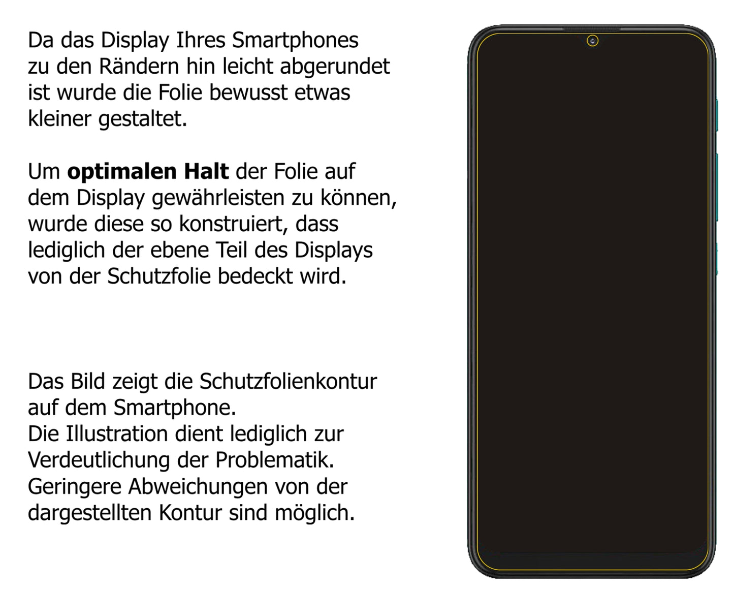 Schutzfolie mit optimaler Passform, zur Verwendung mit Hüllen geeignet