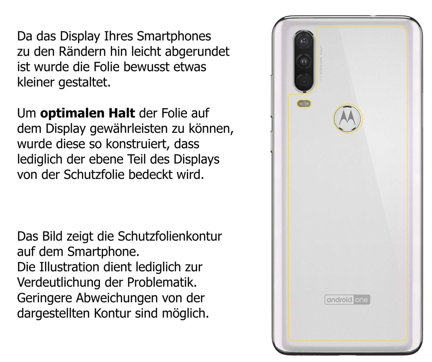 dipos Displayschutz für Motorola One Action Rückseite, mattierte Oberfläche, robuste Festigkeit und perfekte Passform