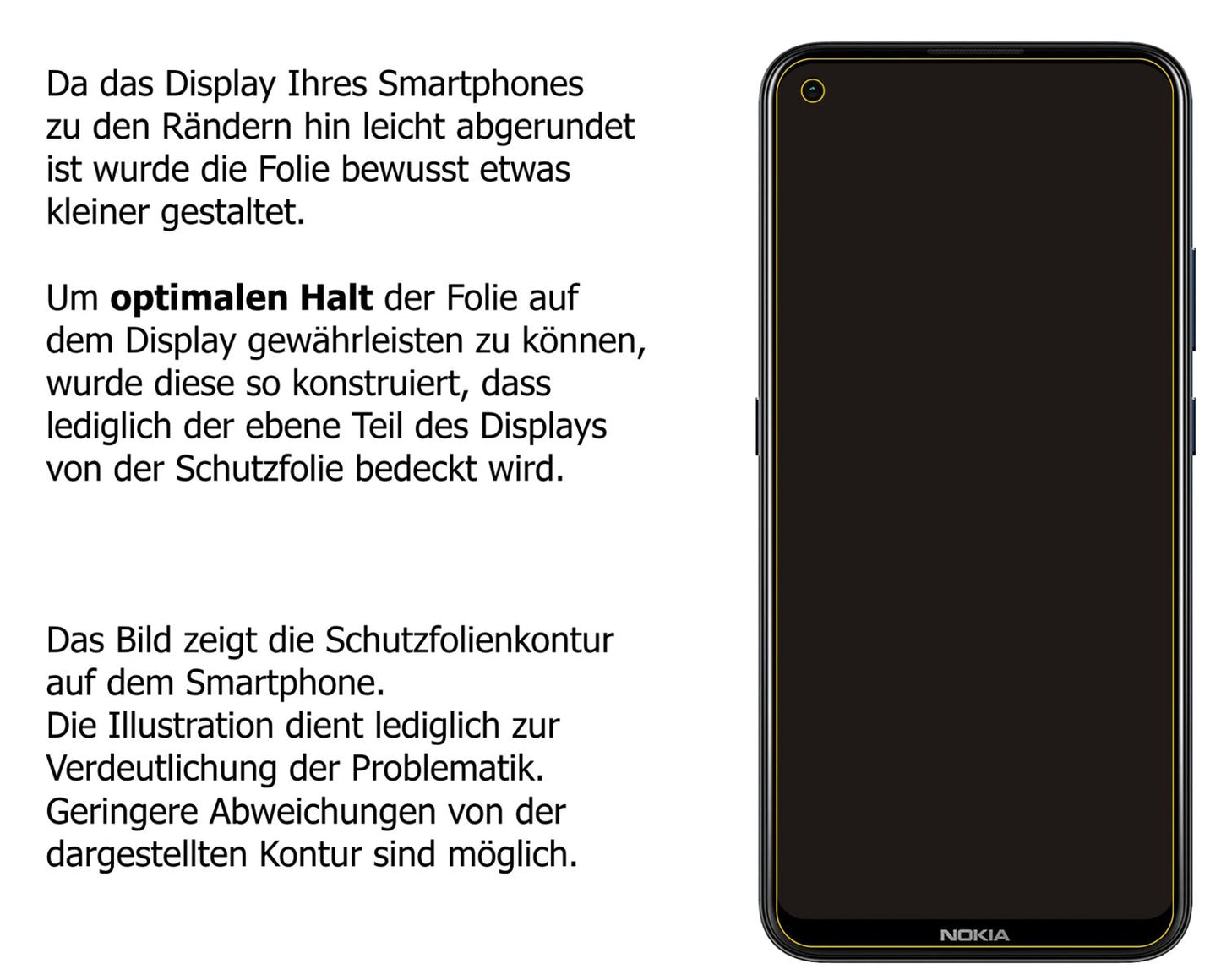 Schutzfolie mit optimaler Passform, zur Verwendung mit Hüllen geeignet
