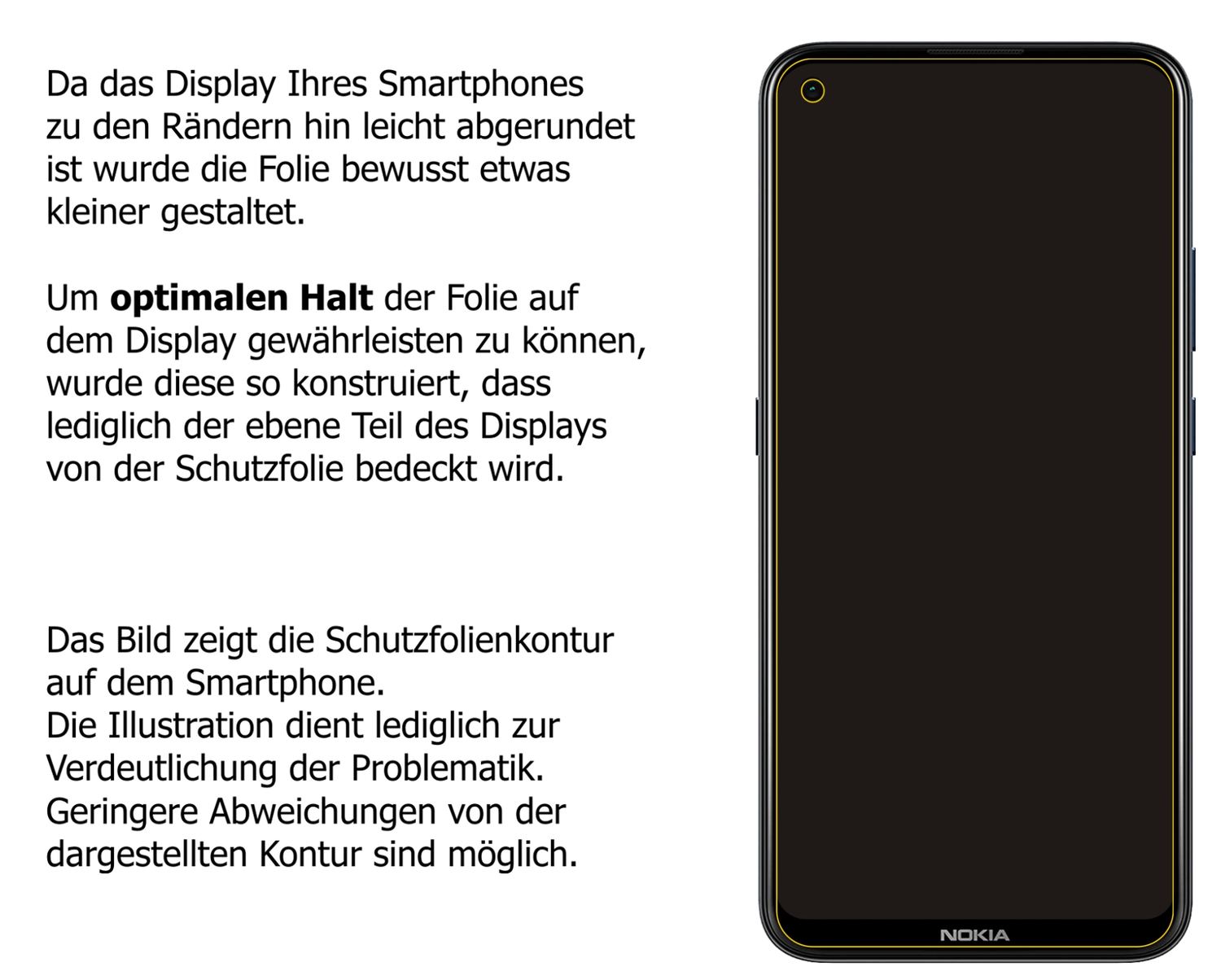 Schutzfolie mit optimaler Passform, zur Verwendung mit Hüllen geeignet