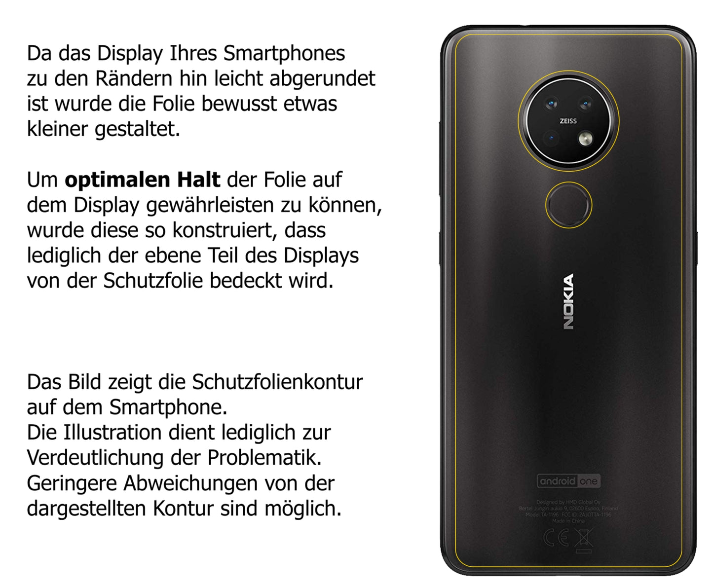 Schutzfolie mit optimaler Passform, zur Verwendung mit Hüllen geeignet