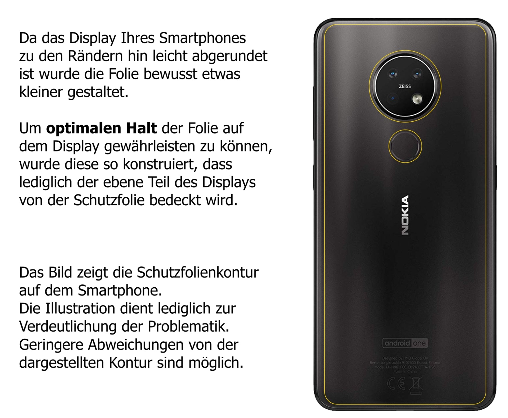 Schutzfolie mit optimaler Passform, zur Verwendung mit Hüllen geeignet