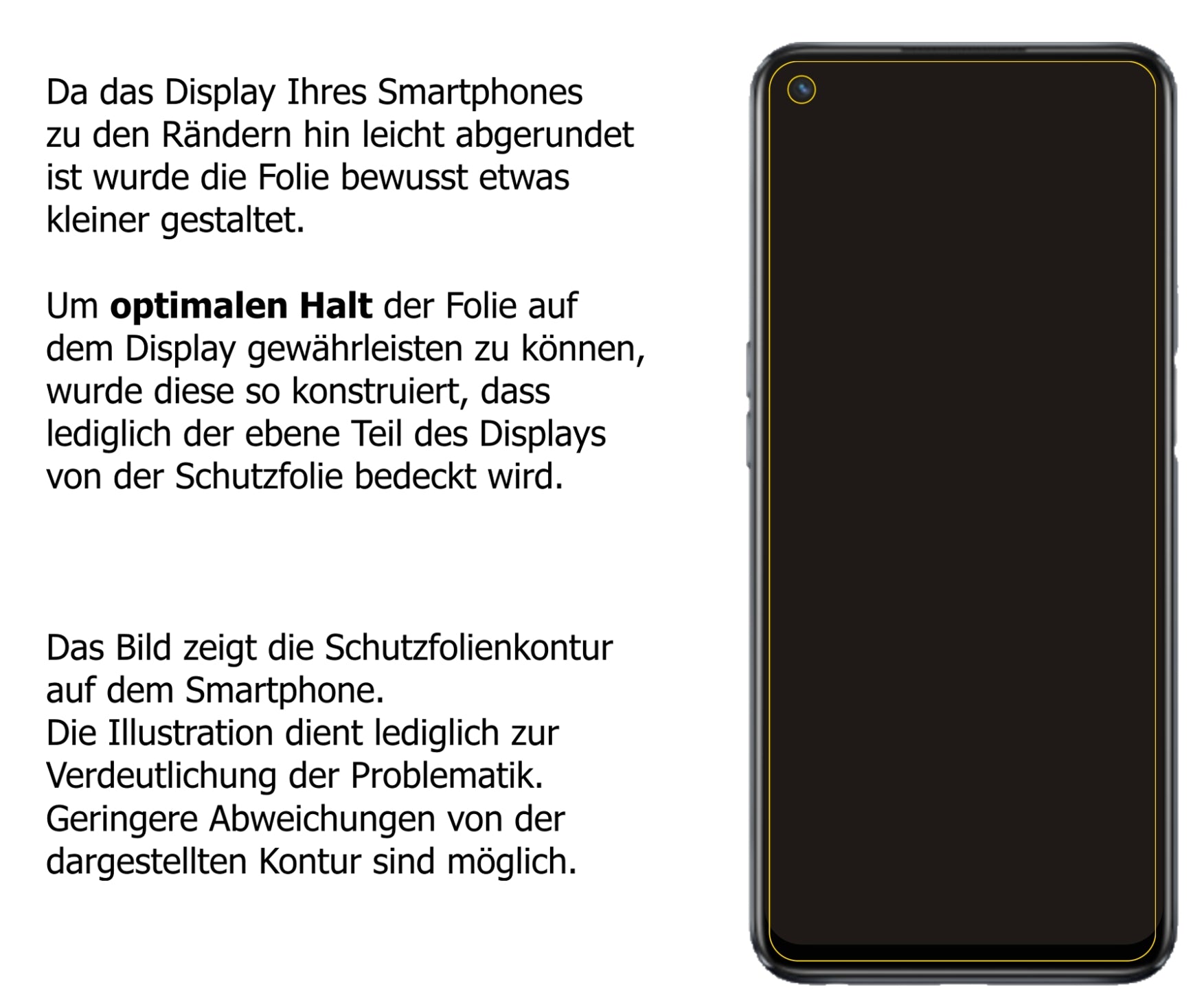 Schutzfolie mit optimaler Passform, zur Verwendung mit Hüllen geeignet