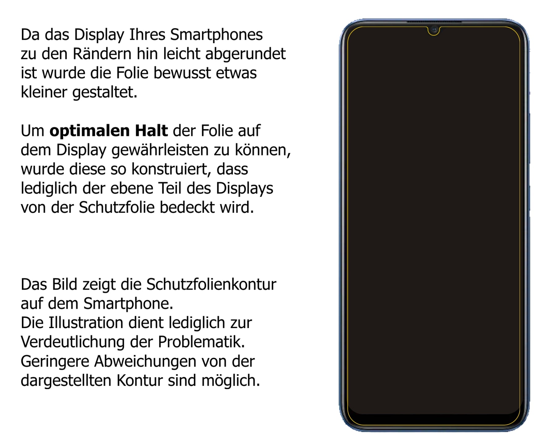 Schutzfolie mit optimaler Passform, zur Verwendung mit Hüllen geeignet