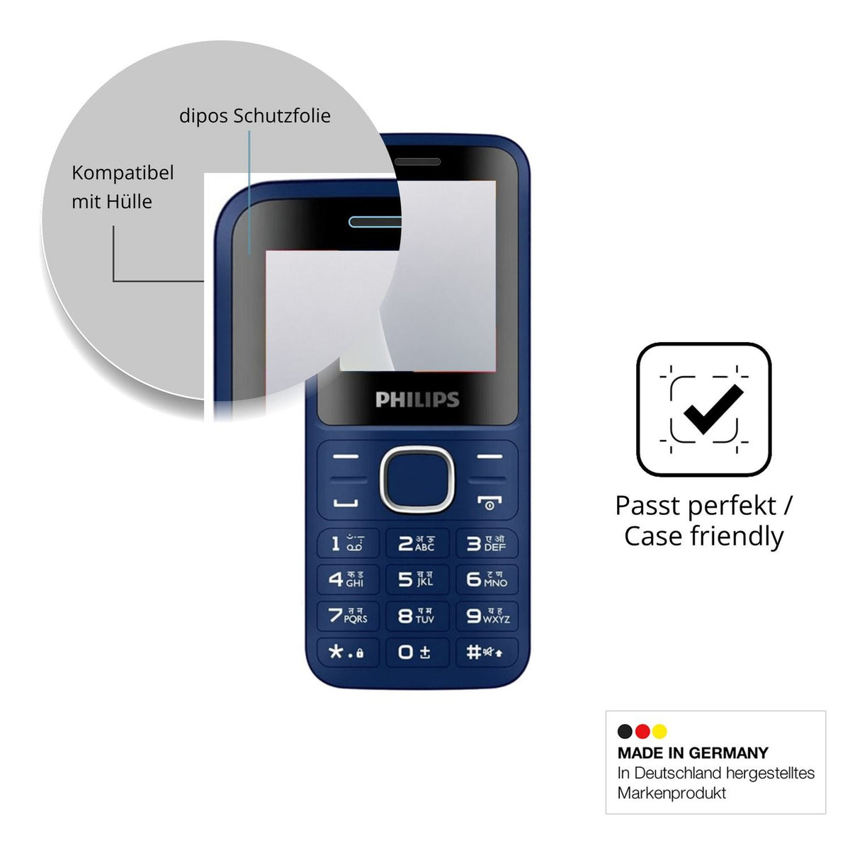 Schutzfolie mit optimaler Passform, zur Verwendung mit Hüllen geeignet