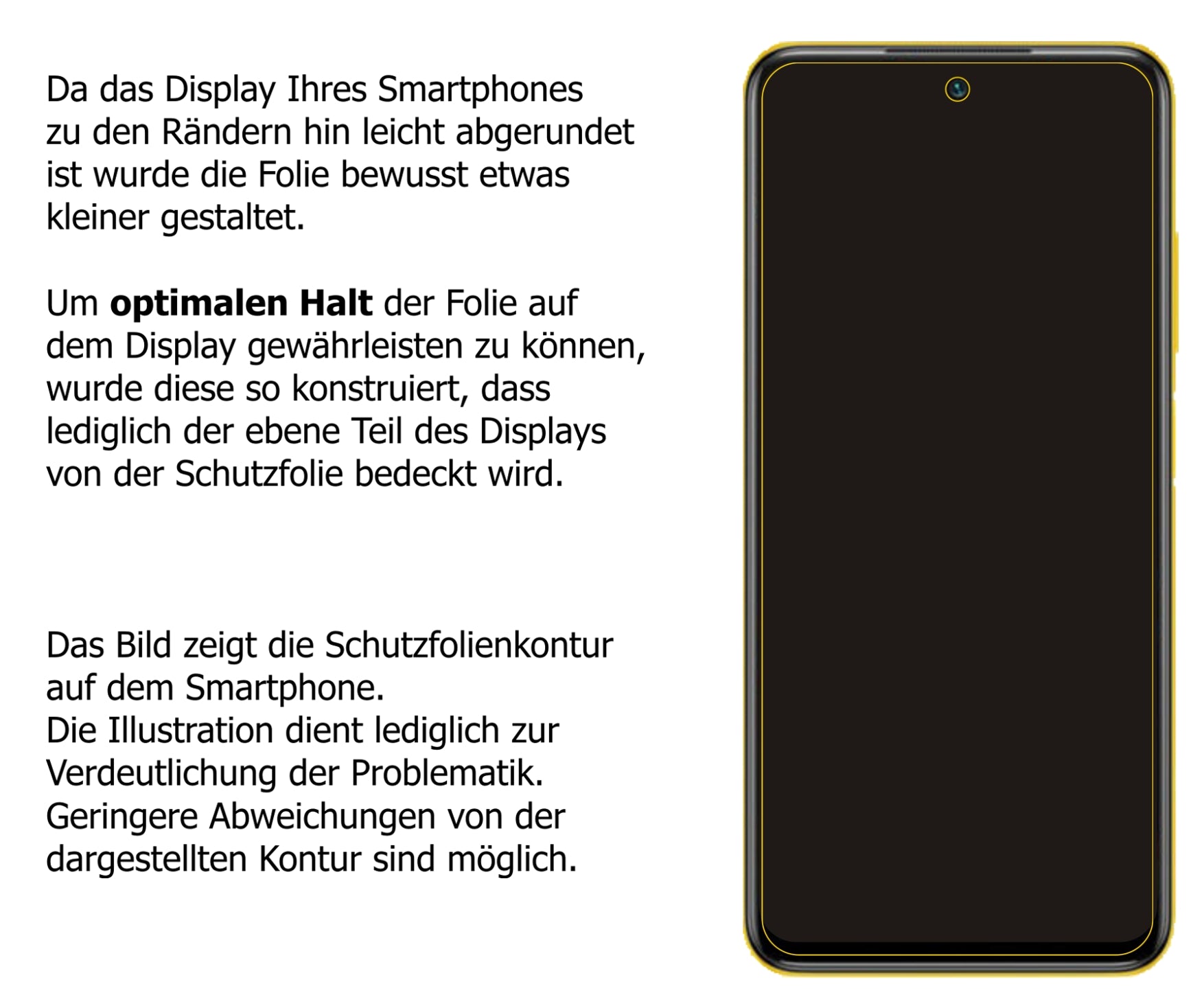 Schutzfolie mit optimaler Passform, zur Verwendung mit Hüllen geeignet