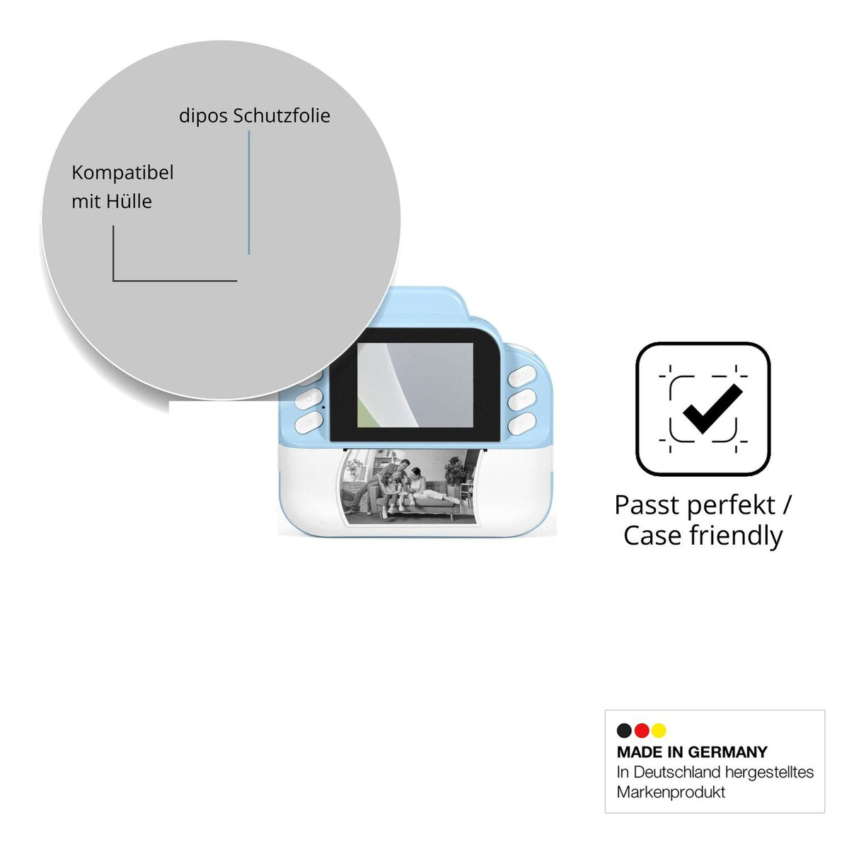 Schutzfolie mit optimaler Passform, zur Verwendung mit Hüllen geeignet