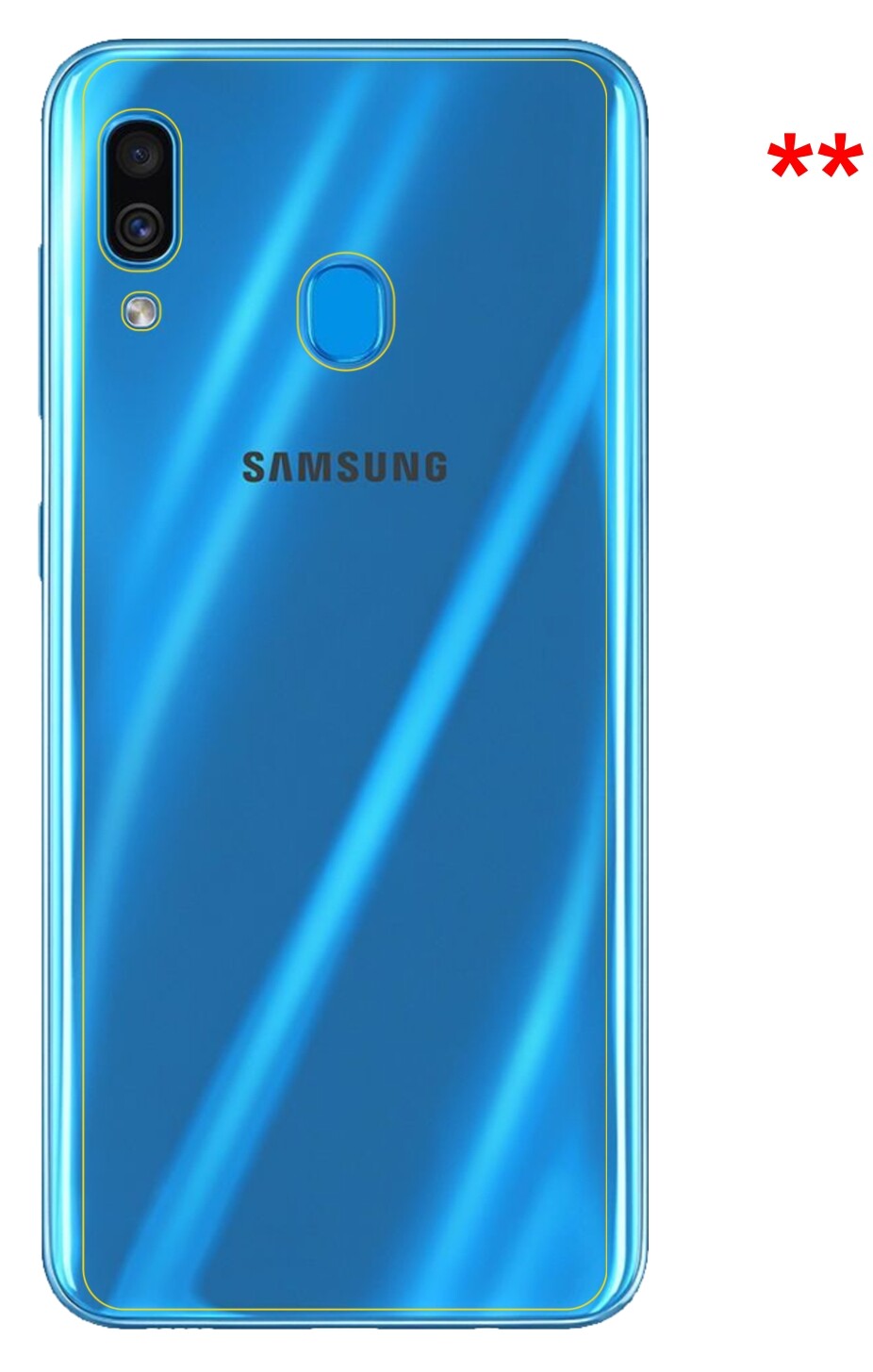 dipos Displayschutz für Samsung Galaxy A30 Rückseite, mattierte Oberfläche, robuste Festigkeit und perfekte Passform
