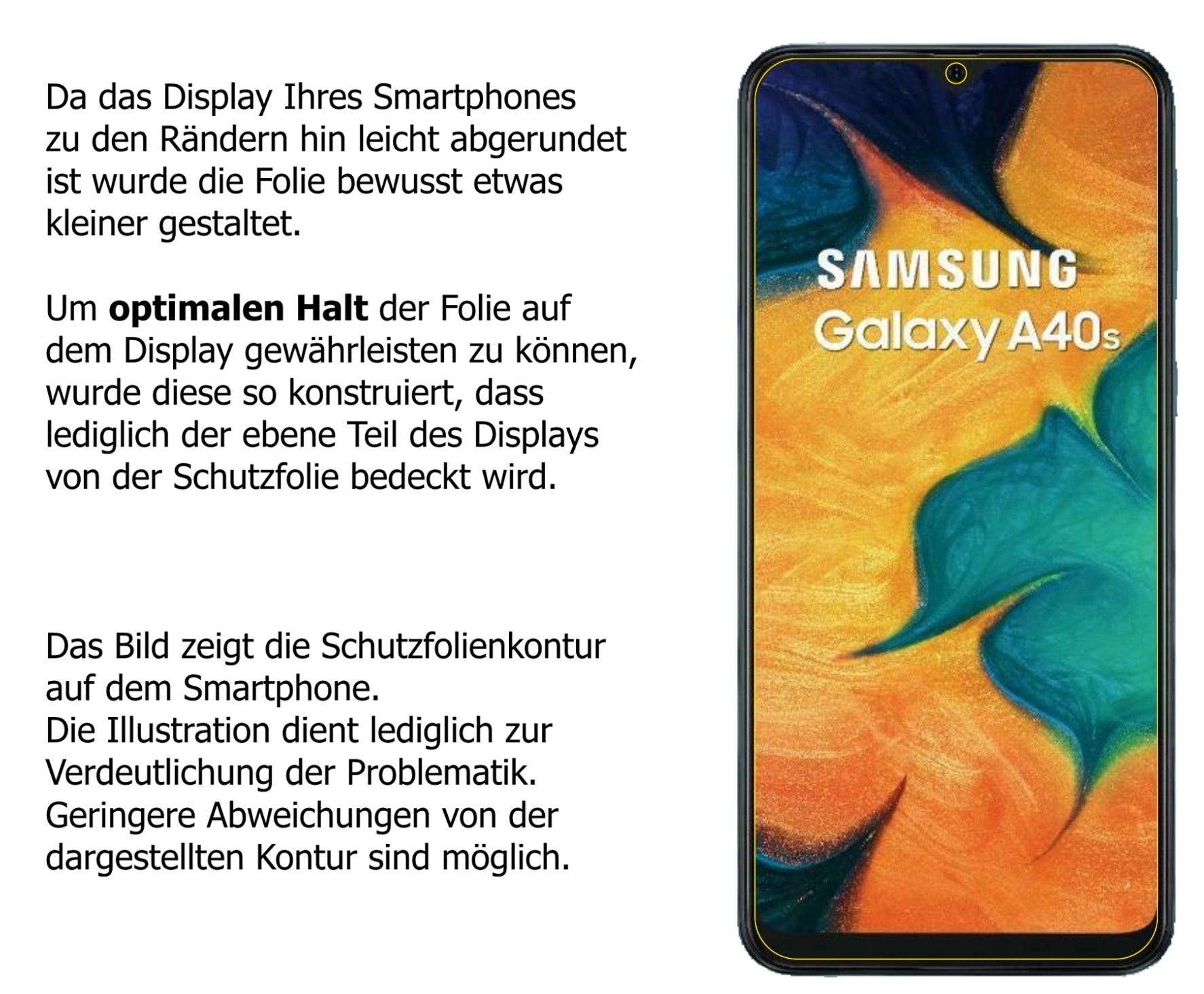 Schutzfolie mit optimaler Passform, zur Verwendung mit Hüllen geeignet