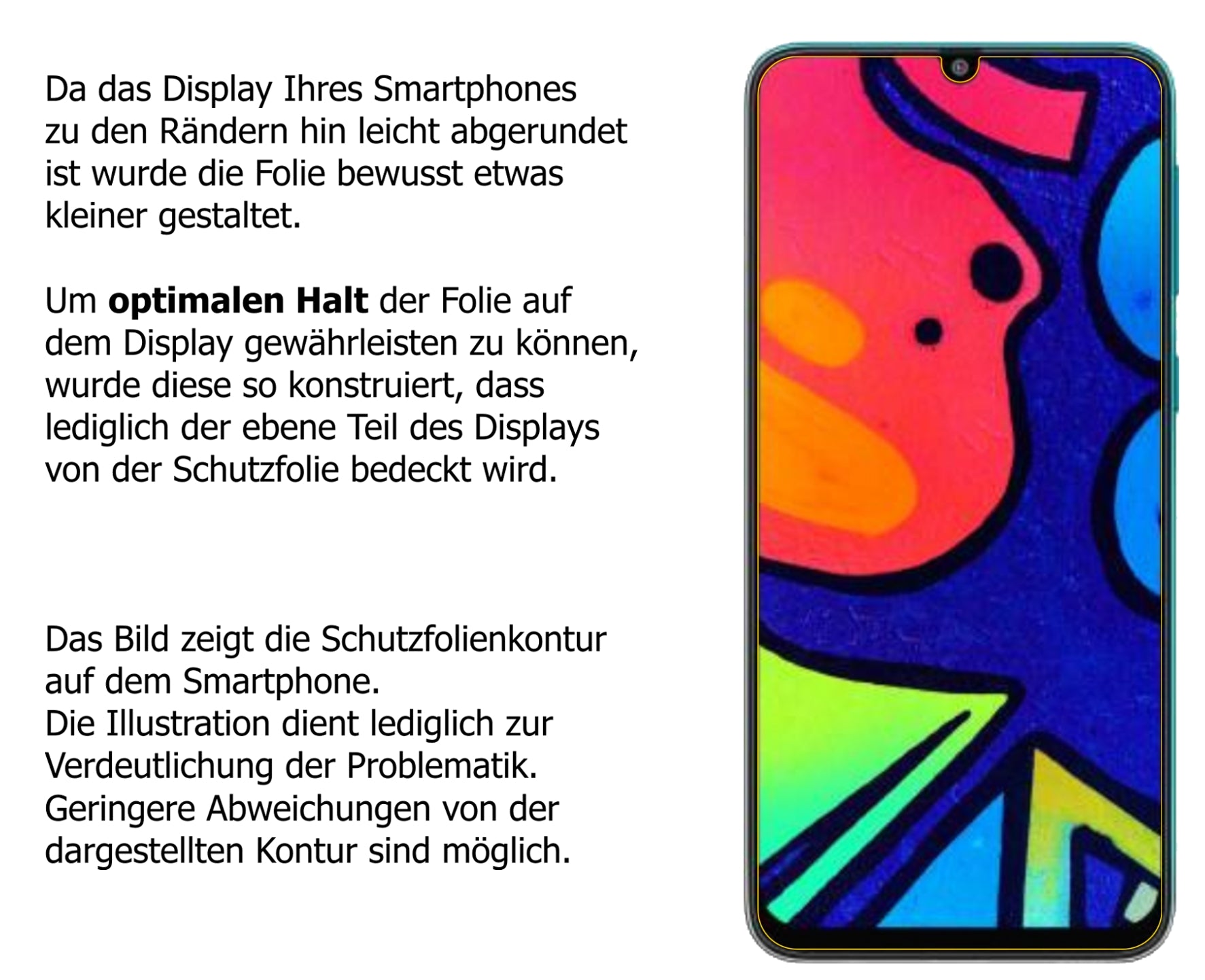 Schutzfolie mit optimaler Passform, zur Verwendung mit Hüllen geeignet